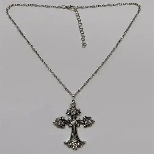 Jewelry Rhinestone Cross Pendant Necklace Size ONE SIZE - 4 Thumbnail