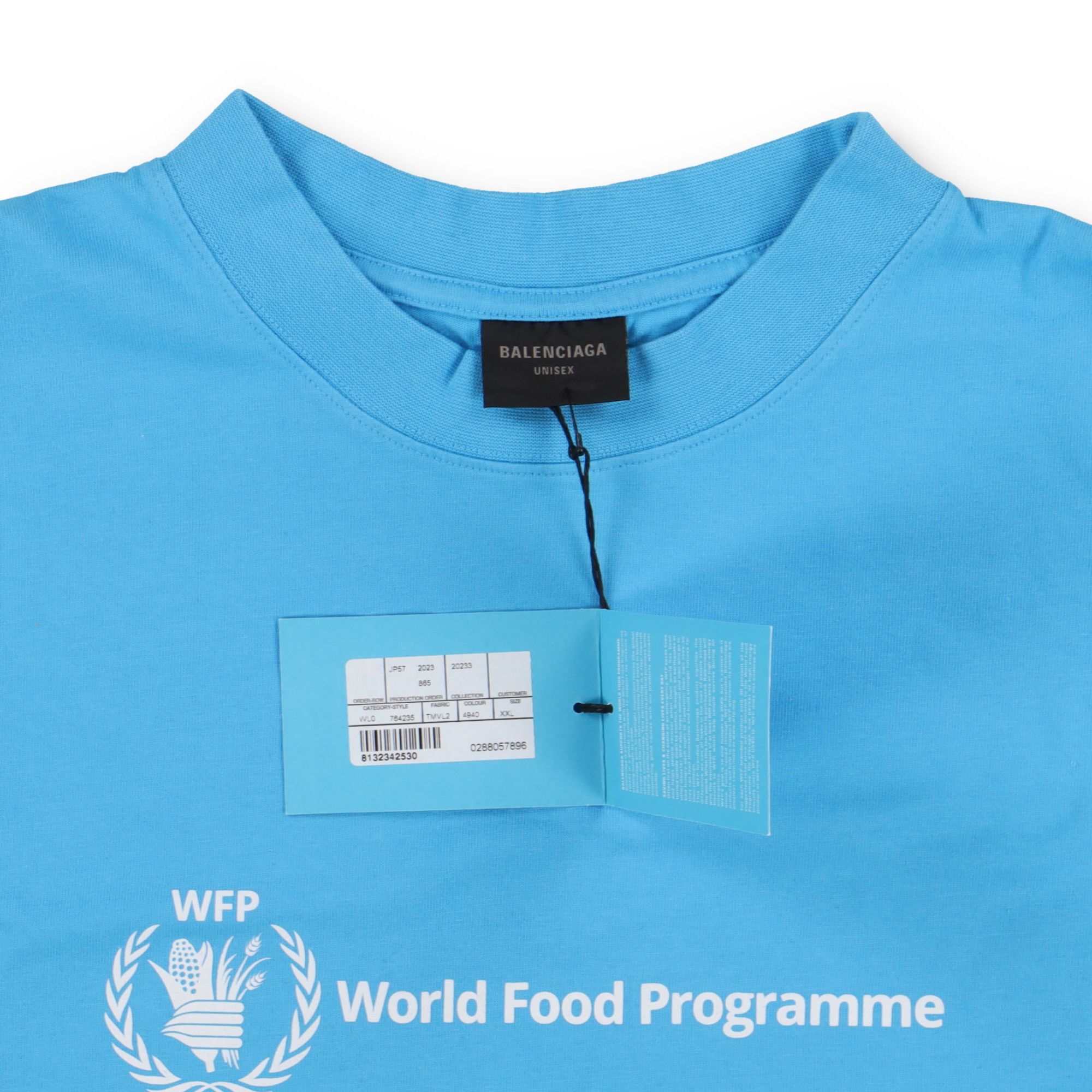 Balenciaga Azure Blue WFP Logo Oversized T-Shirt Size XXL / US 16-18 / IT 52-54 - 5 Thumbnail