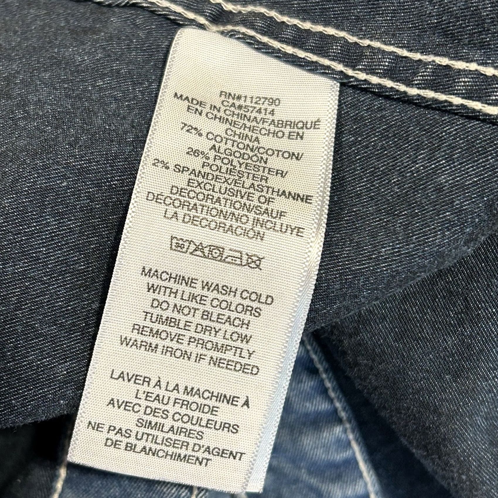 True Religion True Religion Western Pearl Snap Denim Blue Shirt Women’s M Size M / US 6-8 / IT 42-44 - 6 Thumbnail