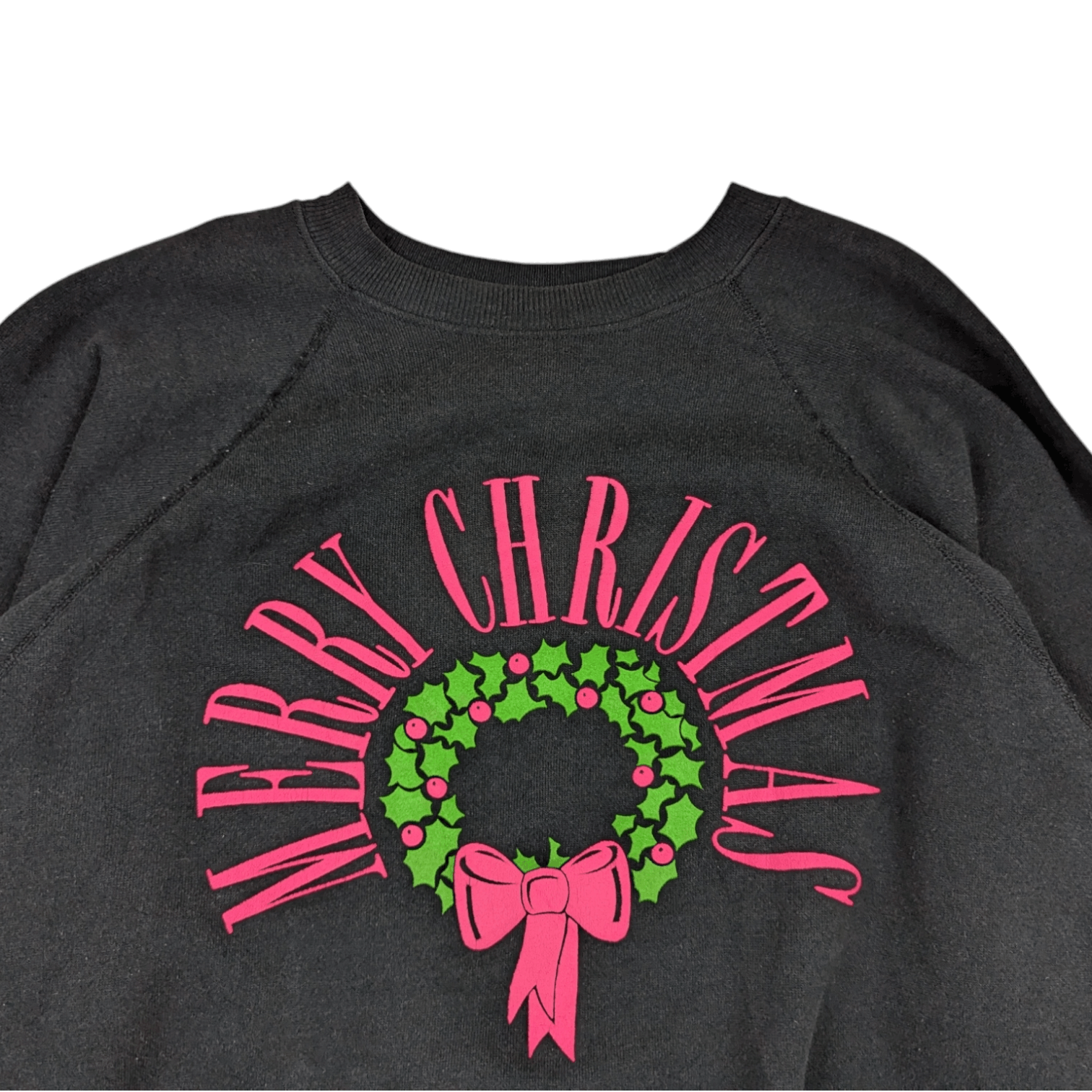 Hanes Vintage 80's MERRY CHRISTMAS Big Spell Out Jumper Sweatshirt Size US L / EU 52-54 / 3 - 4 Thumbnail