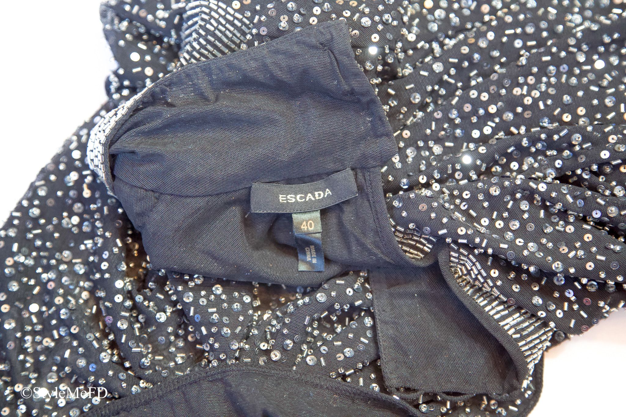 Escada ESCADA VINTAGE Beaded Black Top Size S / US 4 / IT 40 - 5 Thumbnail