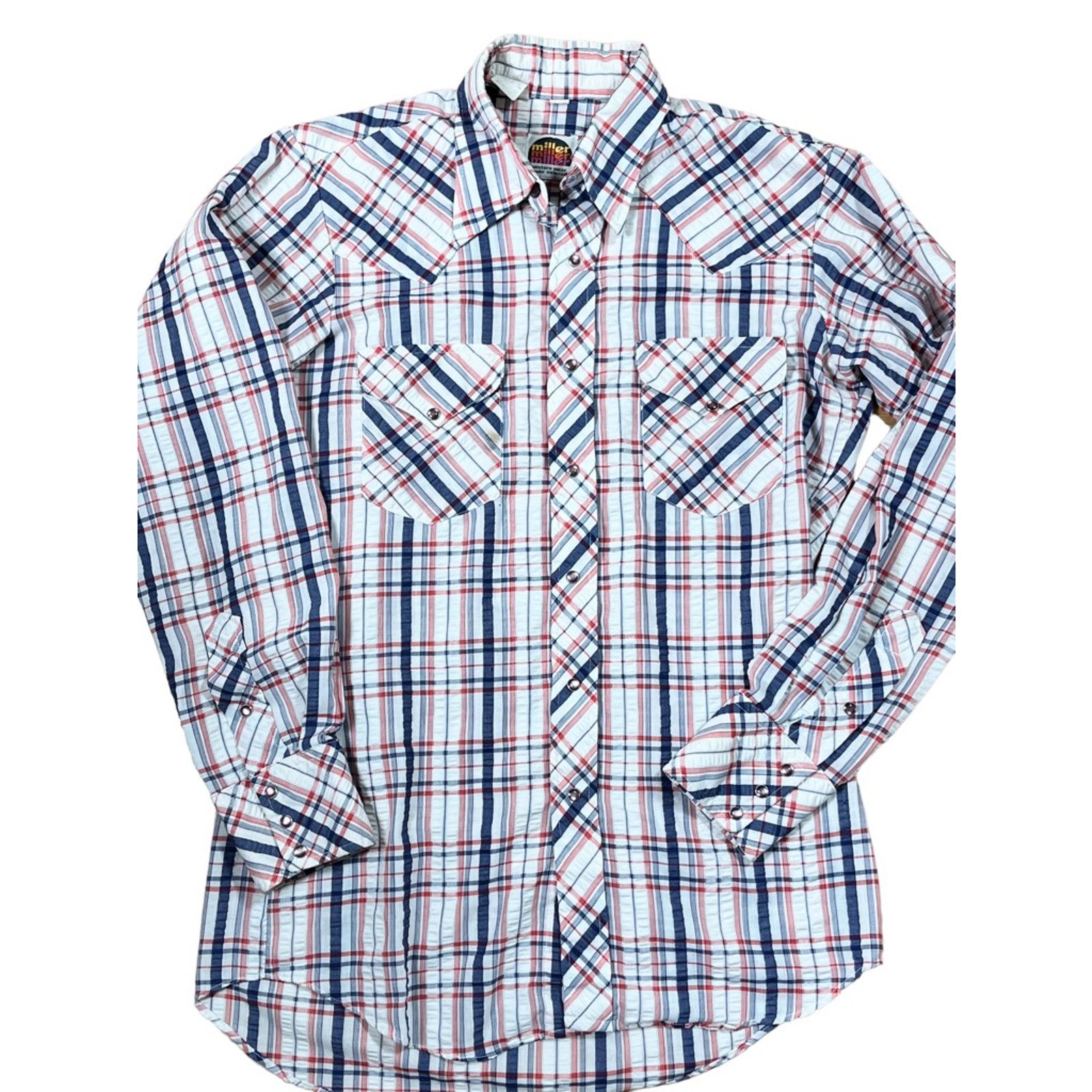 Cowboy Equipment Vintage Miller Western Wear Cowboy Shirt Pearl Snap 15 ...