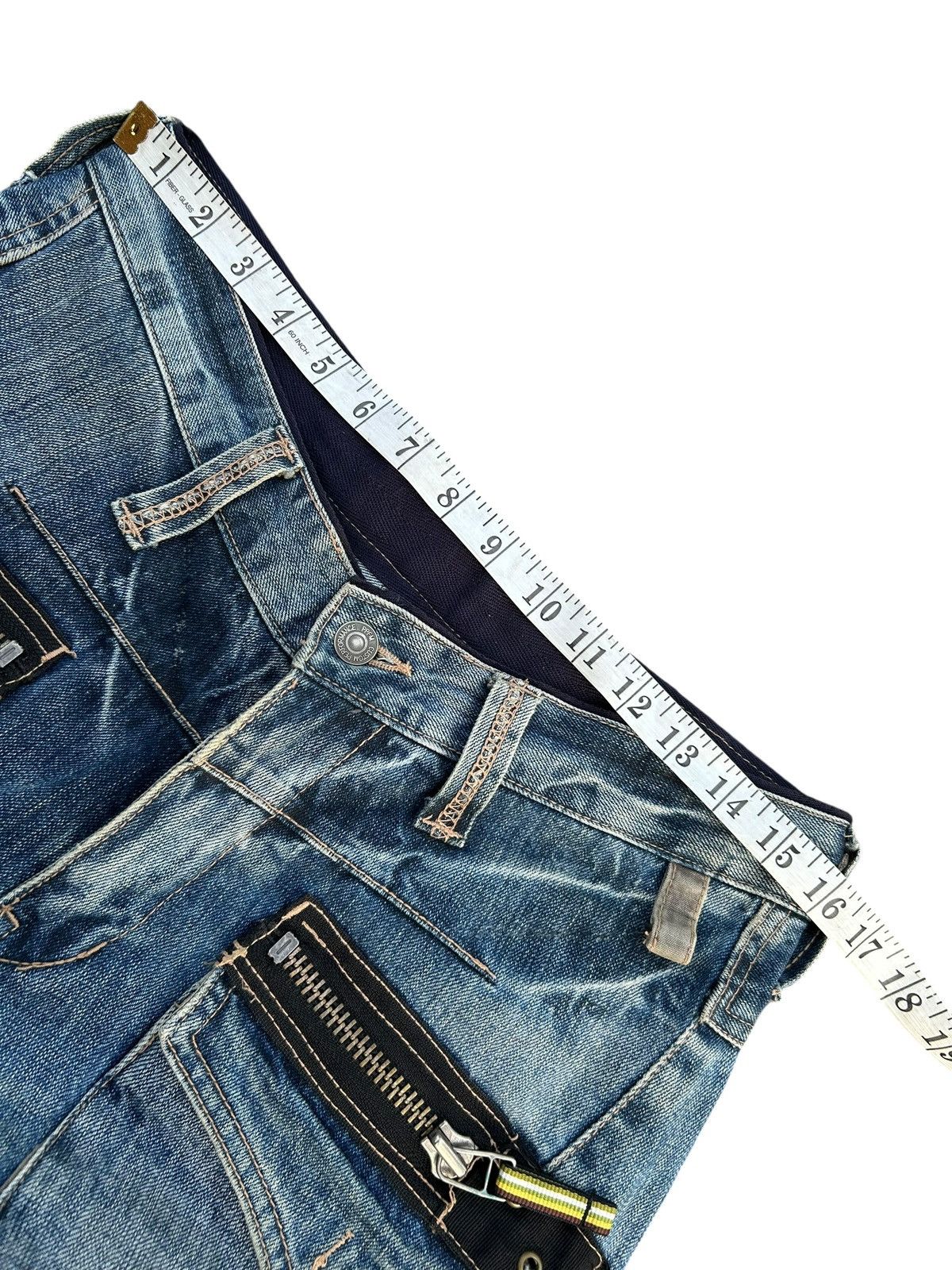 Kapital PPFM Japanese Punk Bondage Distressed Denim Jeans Size US 32 / EU 48 - 14 Thumbnail