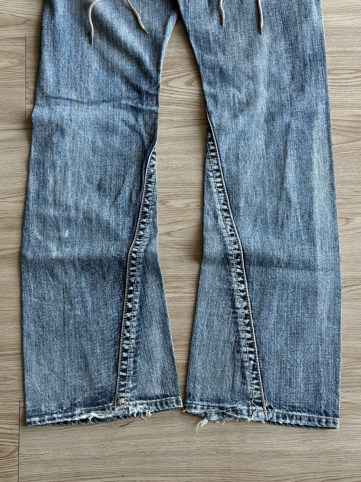 Japanese Brand XX Semantic Design Snake Skin Laces Riot Punk Flared Denim Size US 34 / EU 50 - 4 Thumbnail