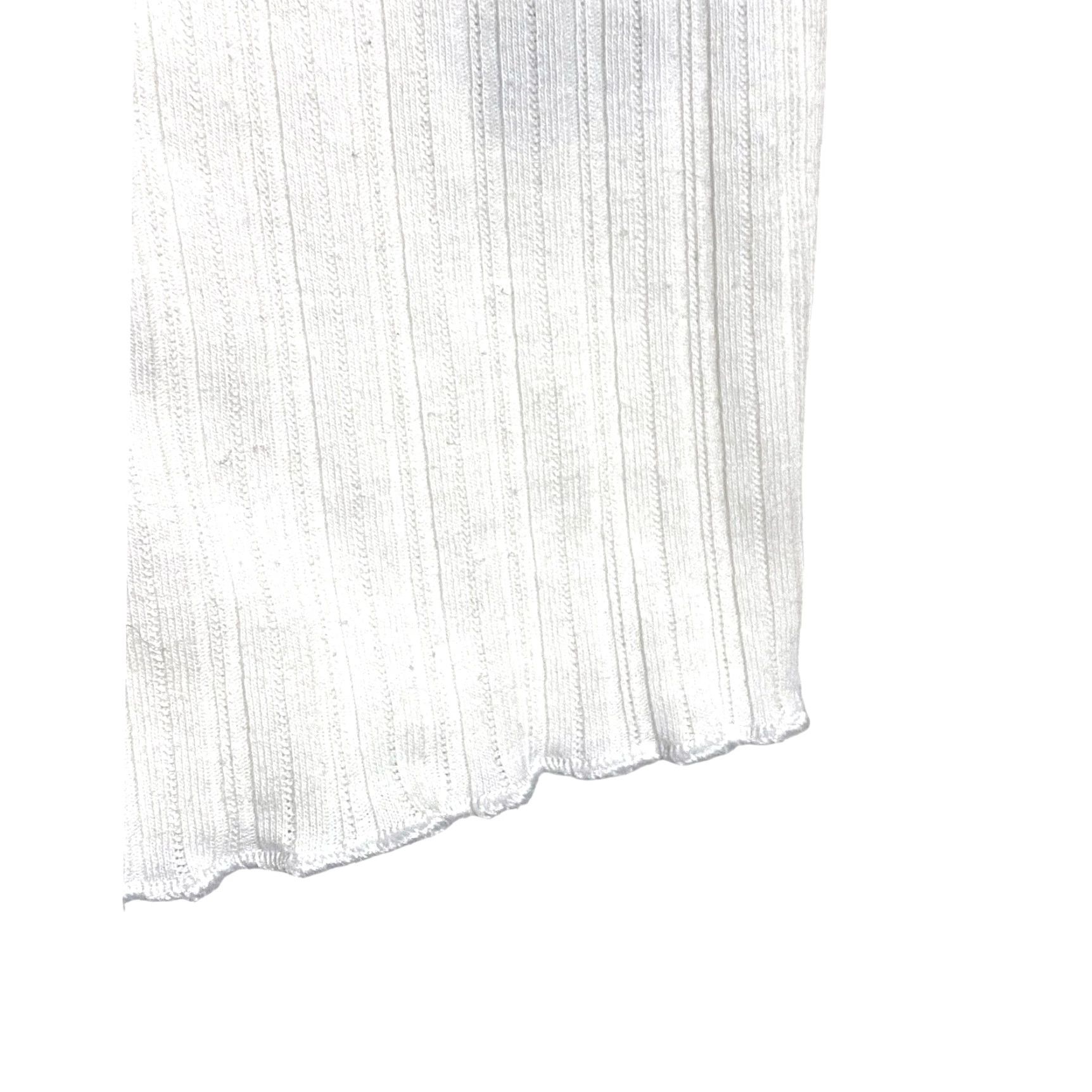 Aeropostale VINTAGE Aeropostale White Cropped Tank Top XS Henley Ribbed Ruffles Y2K Dainty Festival Size XS / US 0-2 / IT 36-38 - 3 Thumbnail
