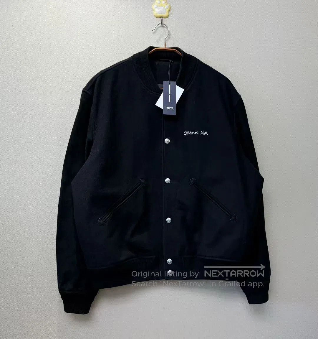 Dior Dior Black Lettering Suede Sleeve Baseball Jacket| Size US XL / EU 56 / 4 - 1 Thumbnail