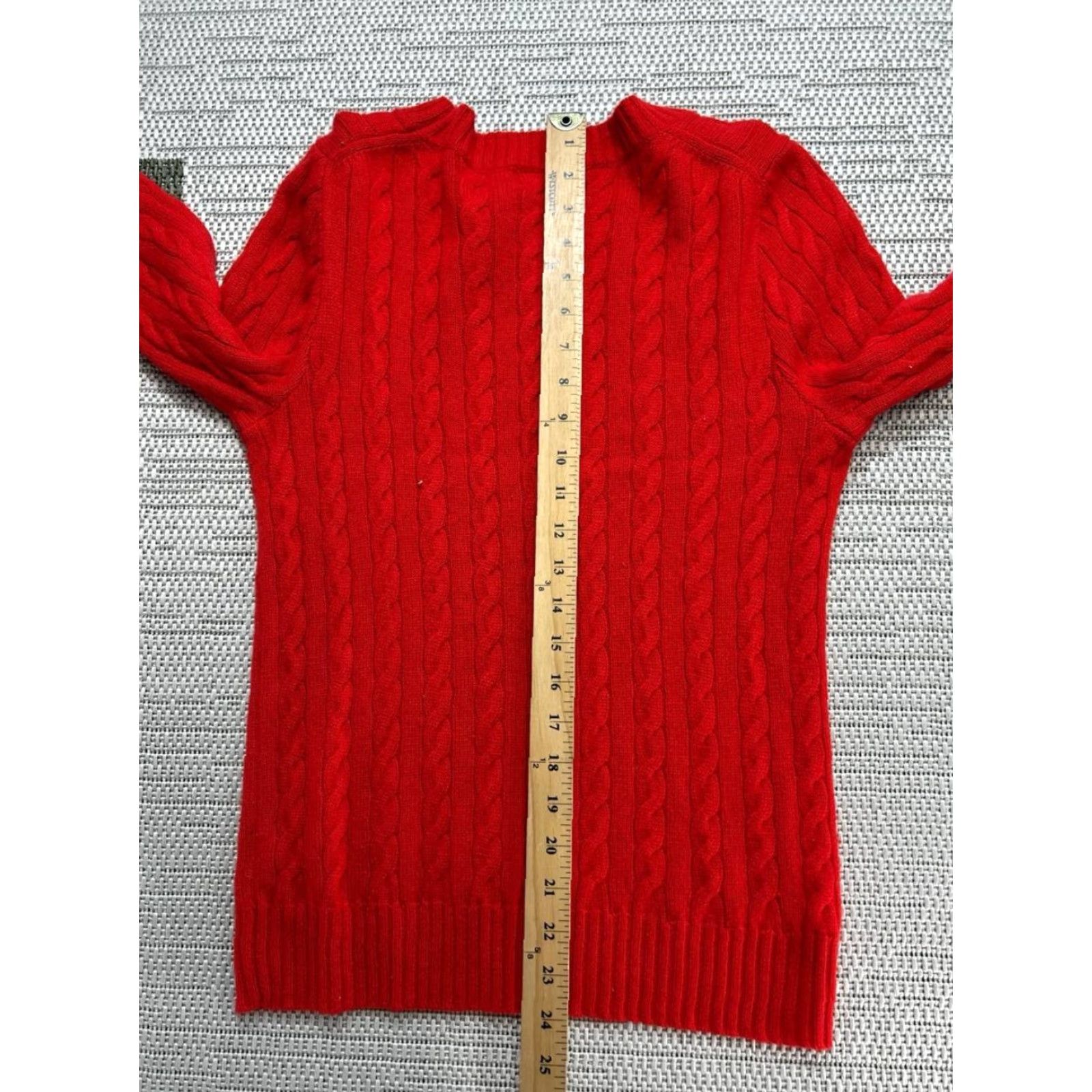 J.Crew J.Crew Sweater Shirt Womens Small Red Cashmere Cable Knit Pullover Casual Pullover Crew Neck Knit Regular S Red Womens 90s? Size S / US 4 / IT 40 - 7 Thumbnail