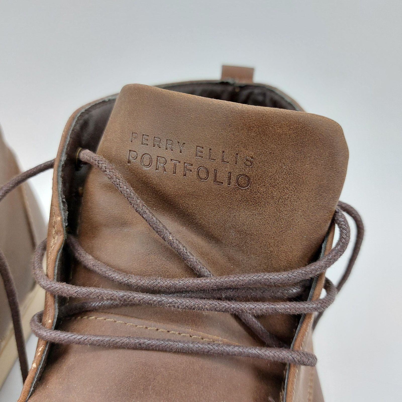 Perry Ellis Perry Ellis Portfolio Men's Brown Lace Up Demi Hi Casual Size US 13 / EU 46 - 5 Thumbnail