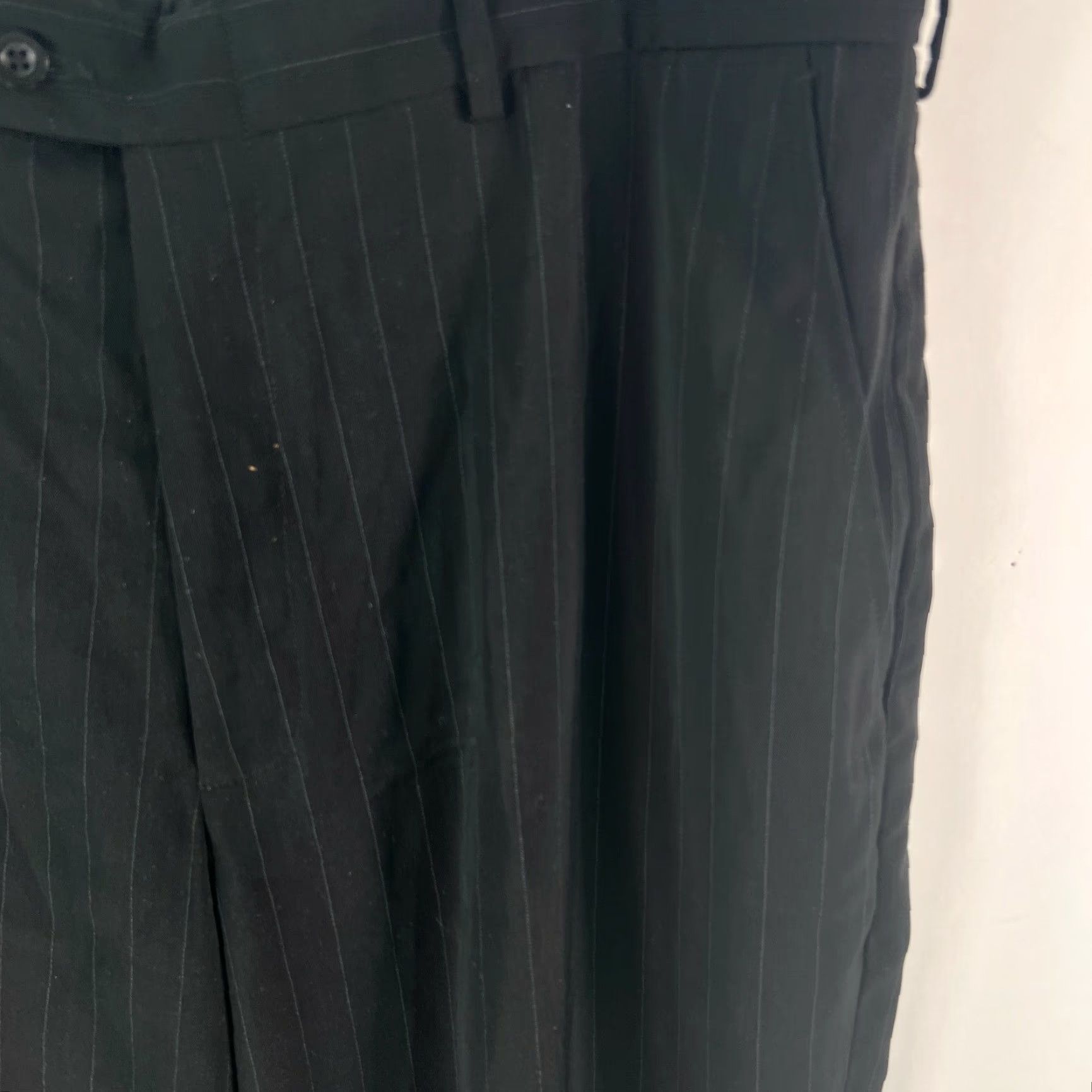 Alfani Alfani Mens Flat Front Striped Black Dress Pants 38X30 Size 38X30 Pants Men Black Dress Pants Size US 38 / EU 54 - 5 Thumbnail