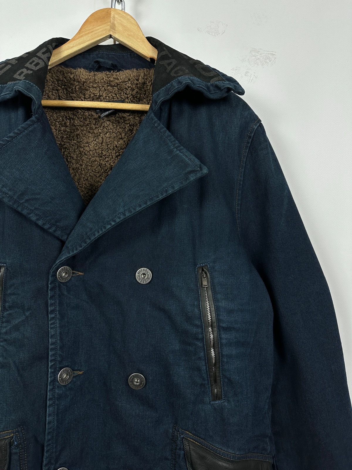 Diesel Vintage Diesel Denim Double Breasted Sherpa Coat Jacket Size US L / EU 52-54 / 3 - 6 Thumbnail