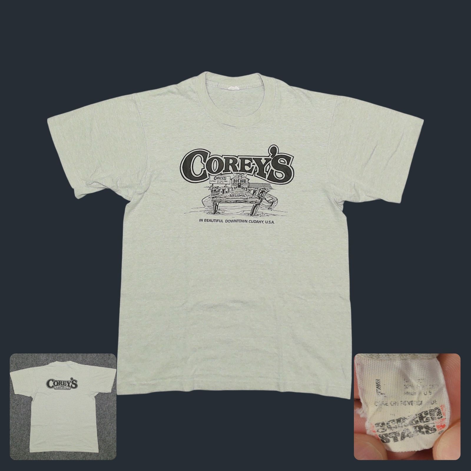 Vintage Vtg 80s Screen Stars Coreys Cudahy WI T-Shirt Mens Medium Size US M / EU 48-50 / 2 - 1 Thumbnail