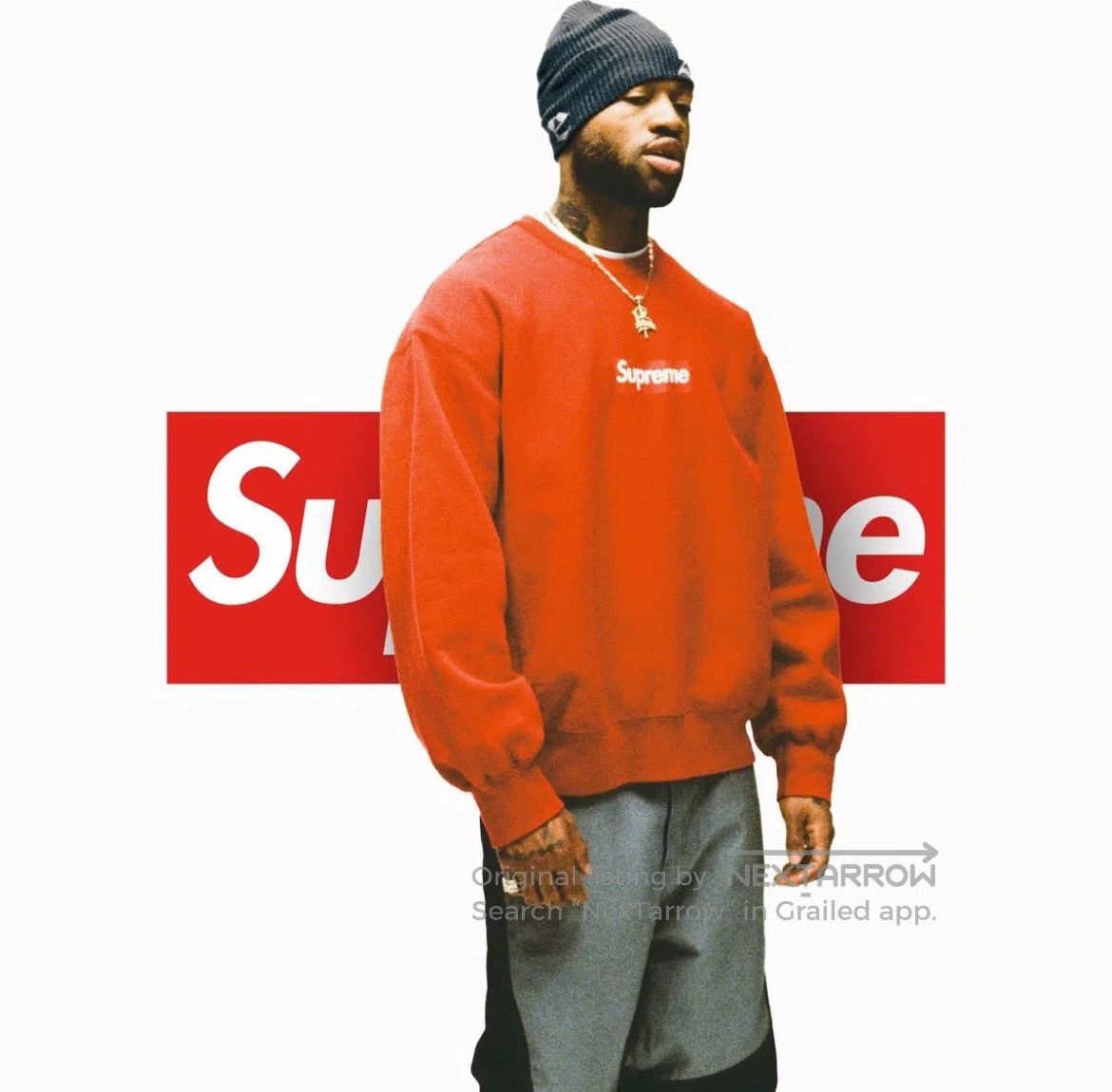 Supreme SUPREME Red Washed Distressed Hoodie Size US L / EU 52-54 / 3 - 4 Thumbnail