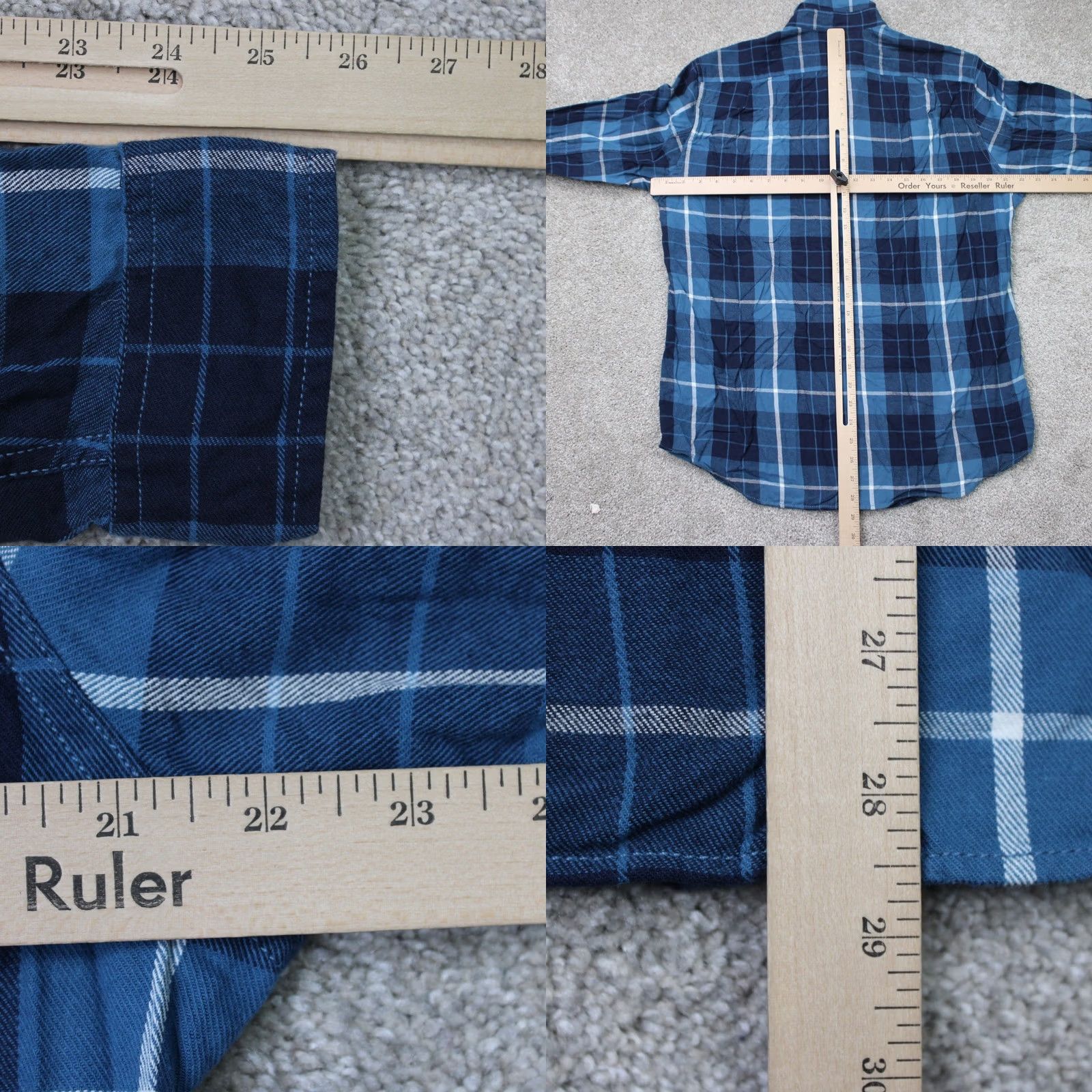 J.Crew J.CREW Shirt Mens Medium Blue Plaid Flannel 100% Cotton Long Sleeve Button-Up NWT Size US M / EU 48-50 / 2 - 8 Thumbnail