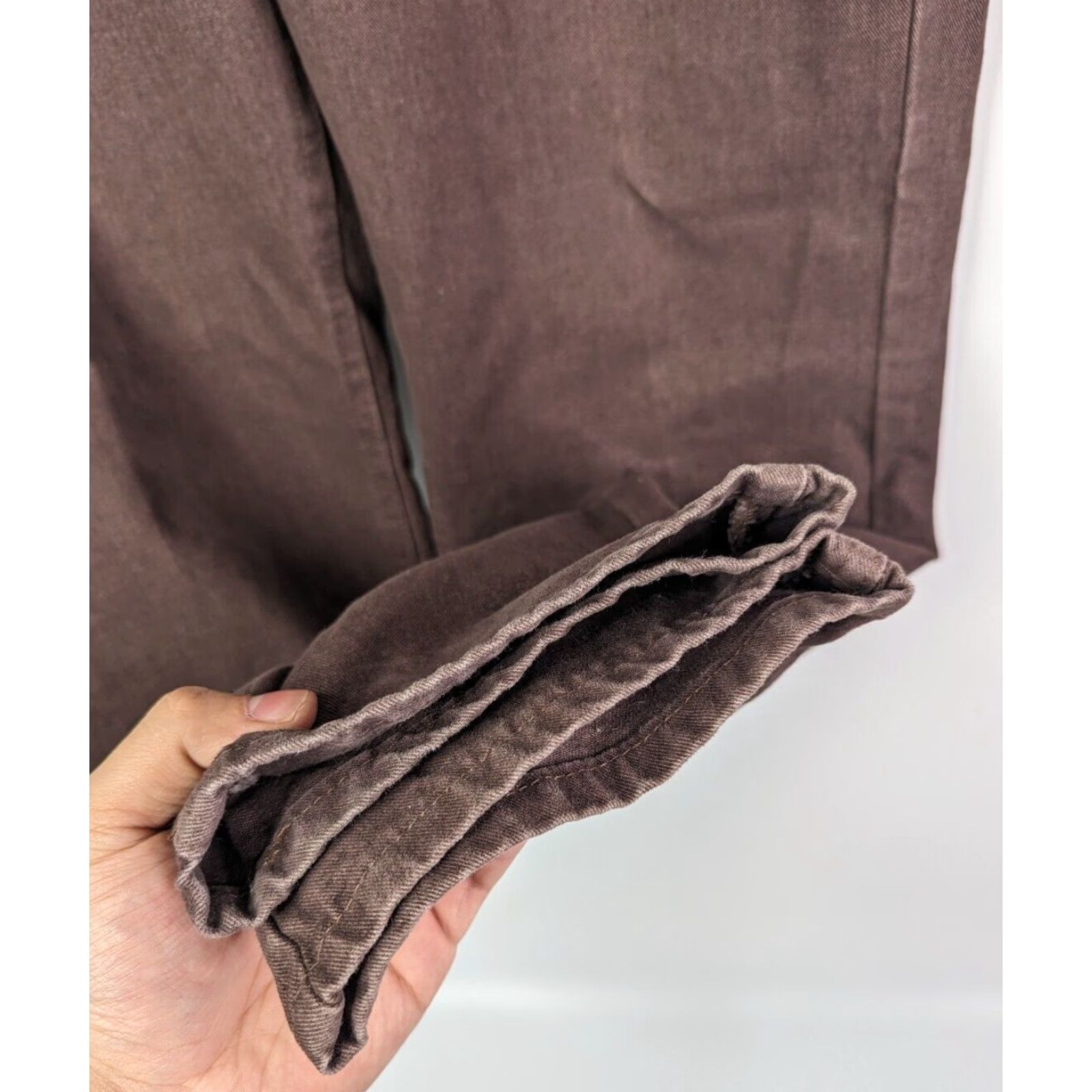Lee VINTAGE Lee Riveted Maroon Brown High Rise Jeans Women 14 Cotton Denim Size 36" / US 14 / IT 50 - 3 Thumbnail