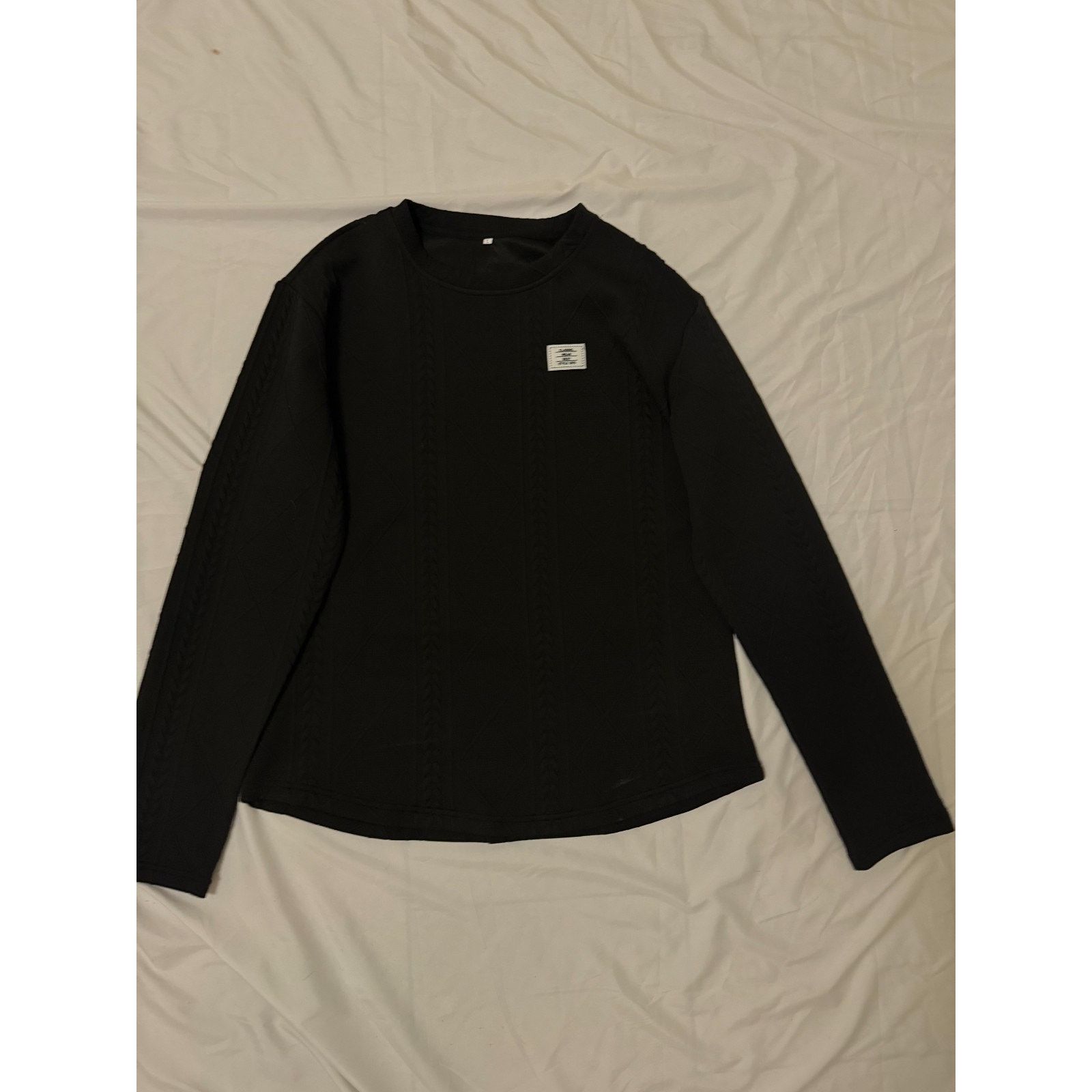 & Other Stories Black Cable Knit Long Sleeve Crewneck Sweater Large Size L / US 10 / IT 46 - 1 Thumbnail