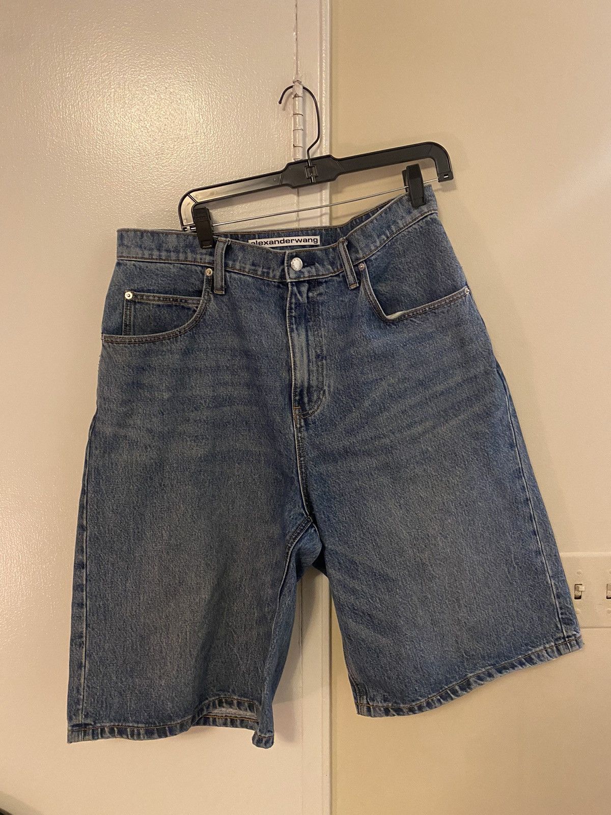 image of Alexander Wang Denim Shorts in Blue, Men's (Size 33)