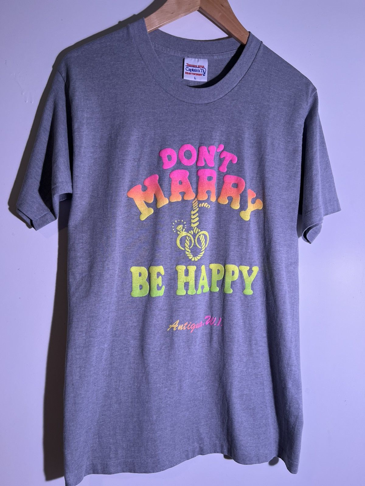 Vintage 70’s 80’s VTG Vintage Don’t Marry Be Happy Funny Retro Shirt Size US L / EU 52-54 / 3 - 1 Thumbnail