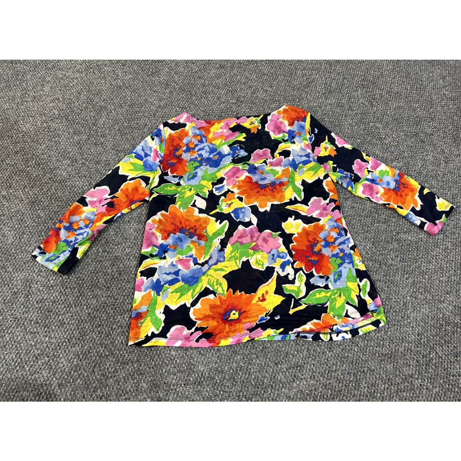 Ralph Lauren Lauren Ralph Lauren Shirt Womens Medium Multicolor Floral 3/4 Sleeve Tunic Top Size M / US 6-8 / IT 42-44 - 6 Thumbnail