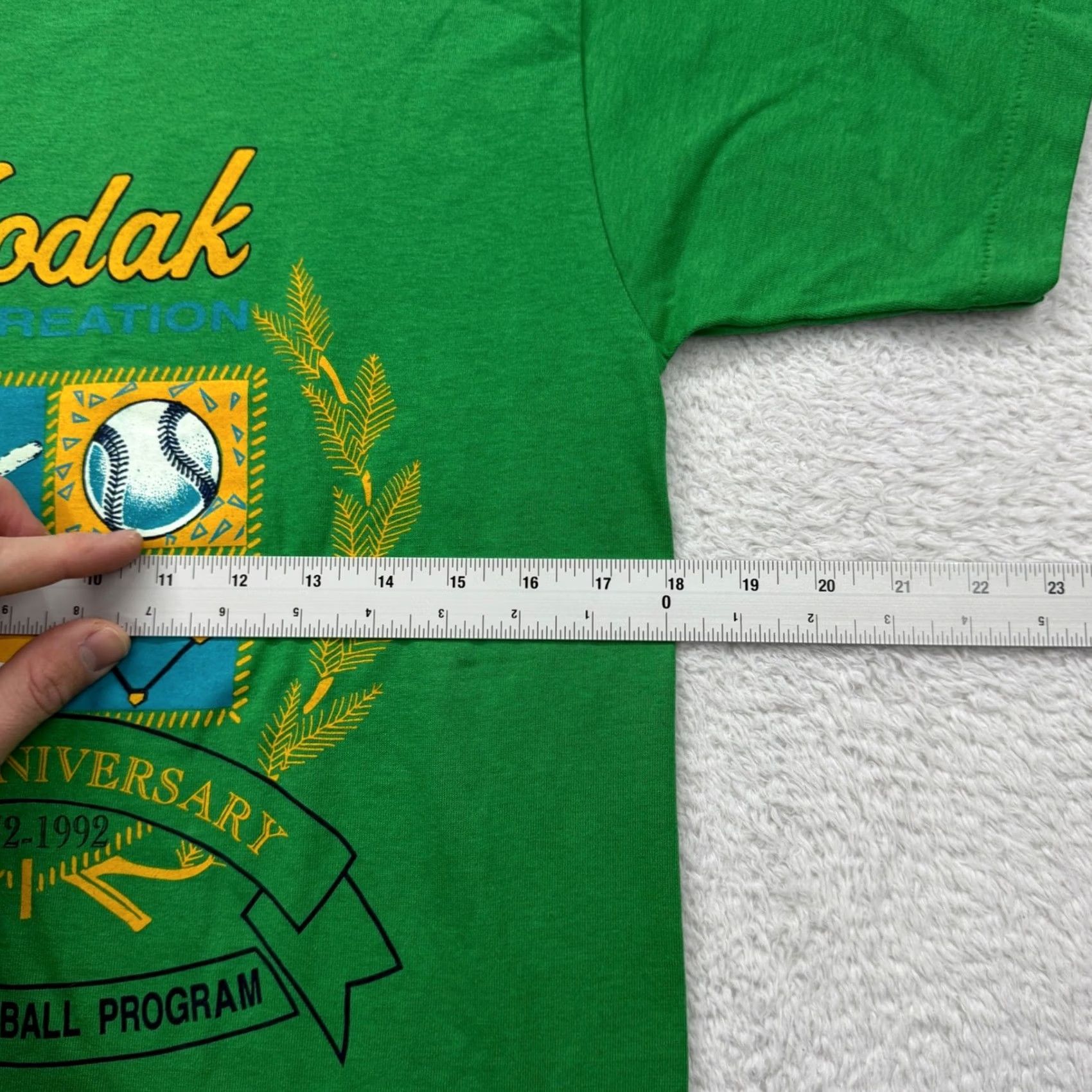Vintage VINTAGE Kodak Recreation 50th Anniversary Softball T-Shirt Green Mens M Size US M / EU 48-50 / 2 - 5 Thumbnail
