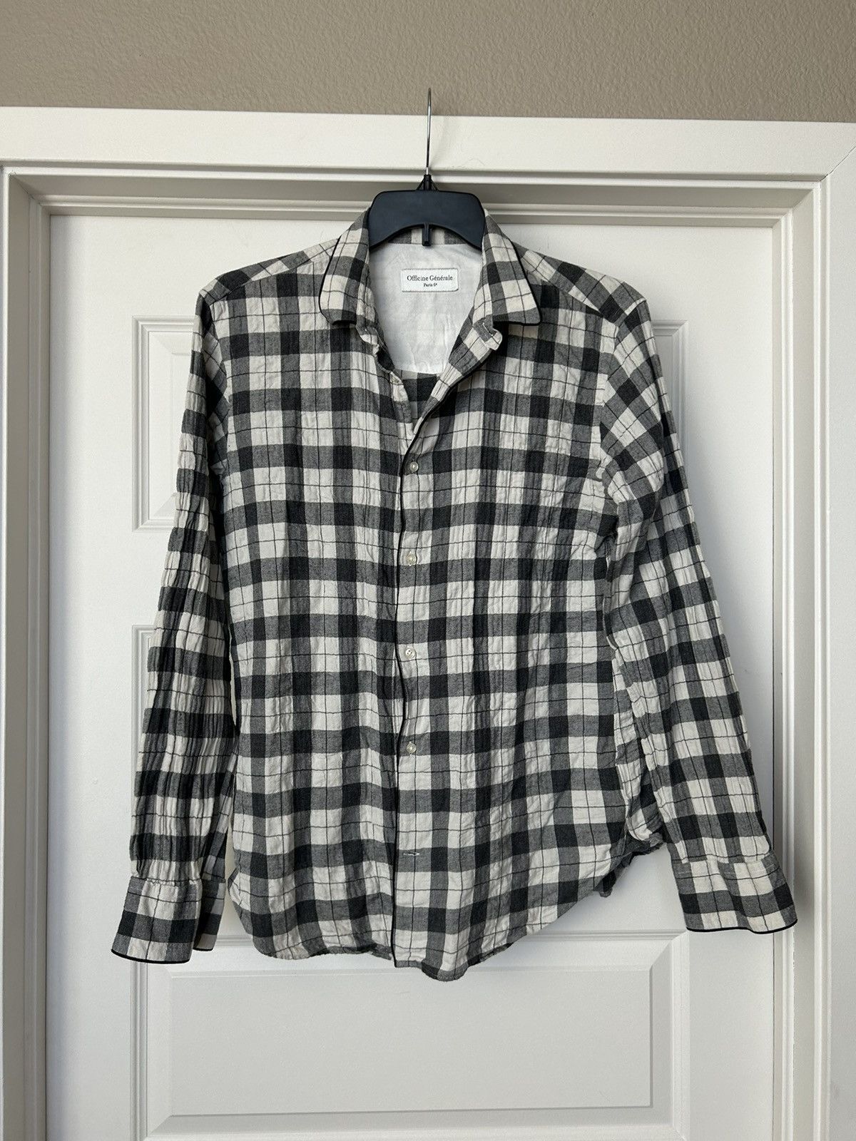 Officine Generale Officine Générale grey flannel shirt Size US L / EU 52-54 / 3 - 1 Thumbnail