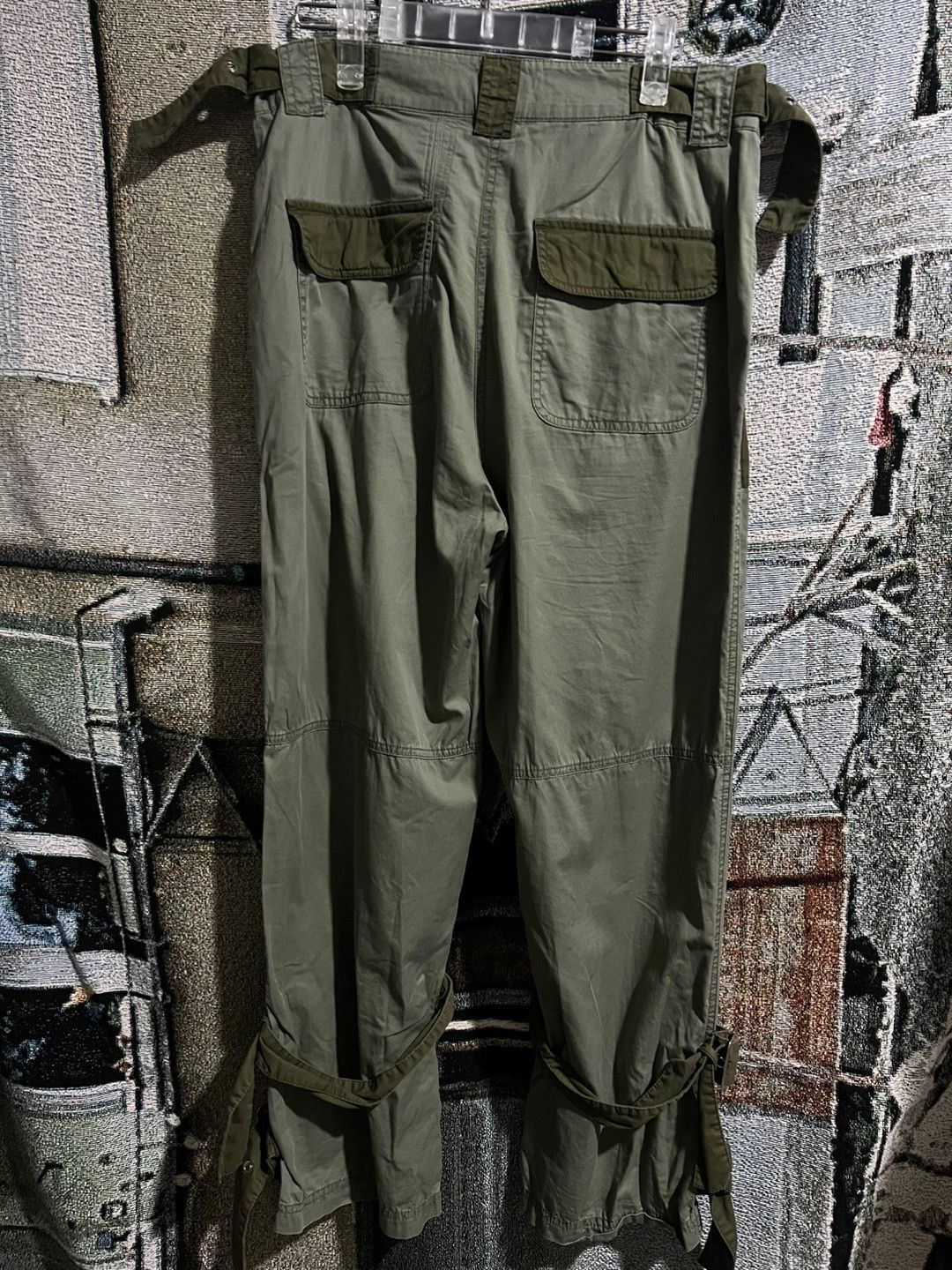 Asos ASOS Parachute Bondage Cargo Pants Khaki Size US 31 - 4 Thumbnail