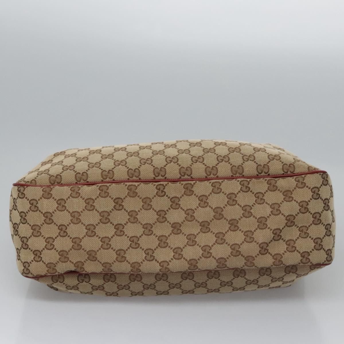 Gucci GUCCI GG Canvas Tote Bag Beige Gold Red Size ONE SIZE - 9 Thumbnail