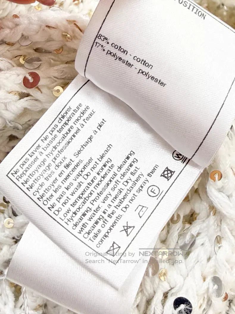 Chanel Chanel Hollow-out knitted sequin diamond buckle knitted ca Size XS / US 0-2 / IT 36-38 - 9 Thumbnail