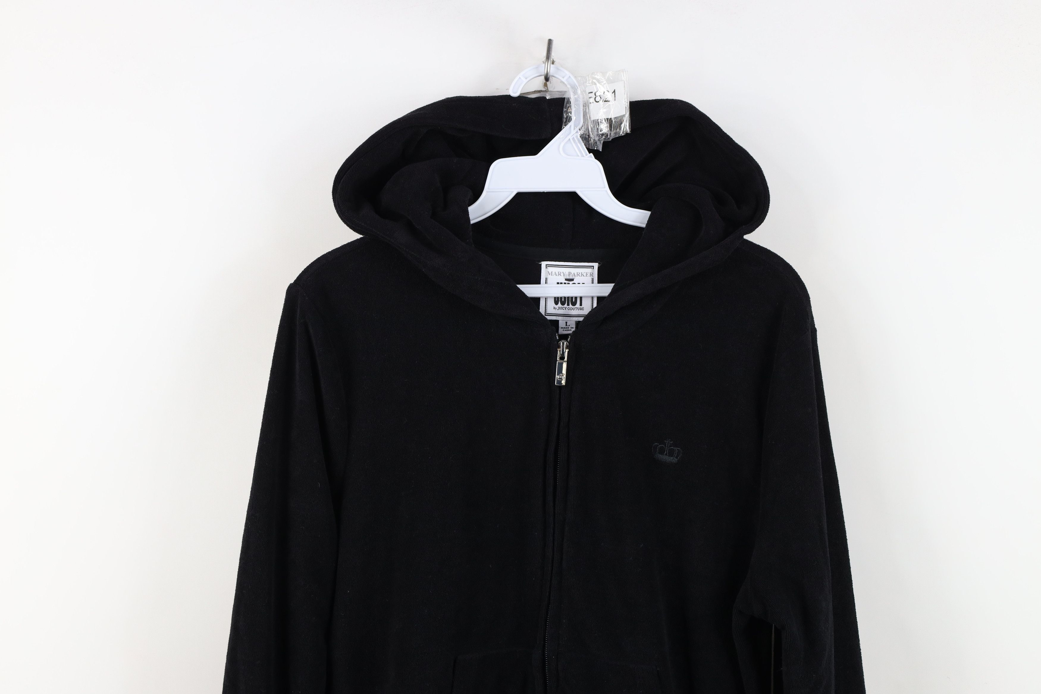 Juicy Couture Vintage Y2K Juicy Couture Babydoll Terry Cloth Hoodie Black Size L / US 10 / IT 46 - 2 Thumbnail