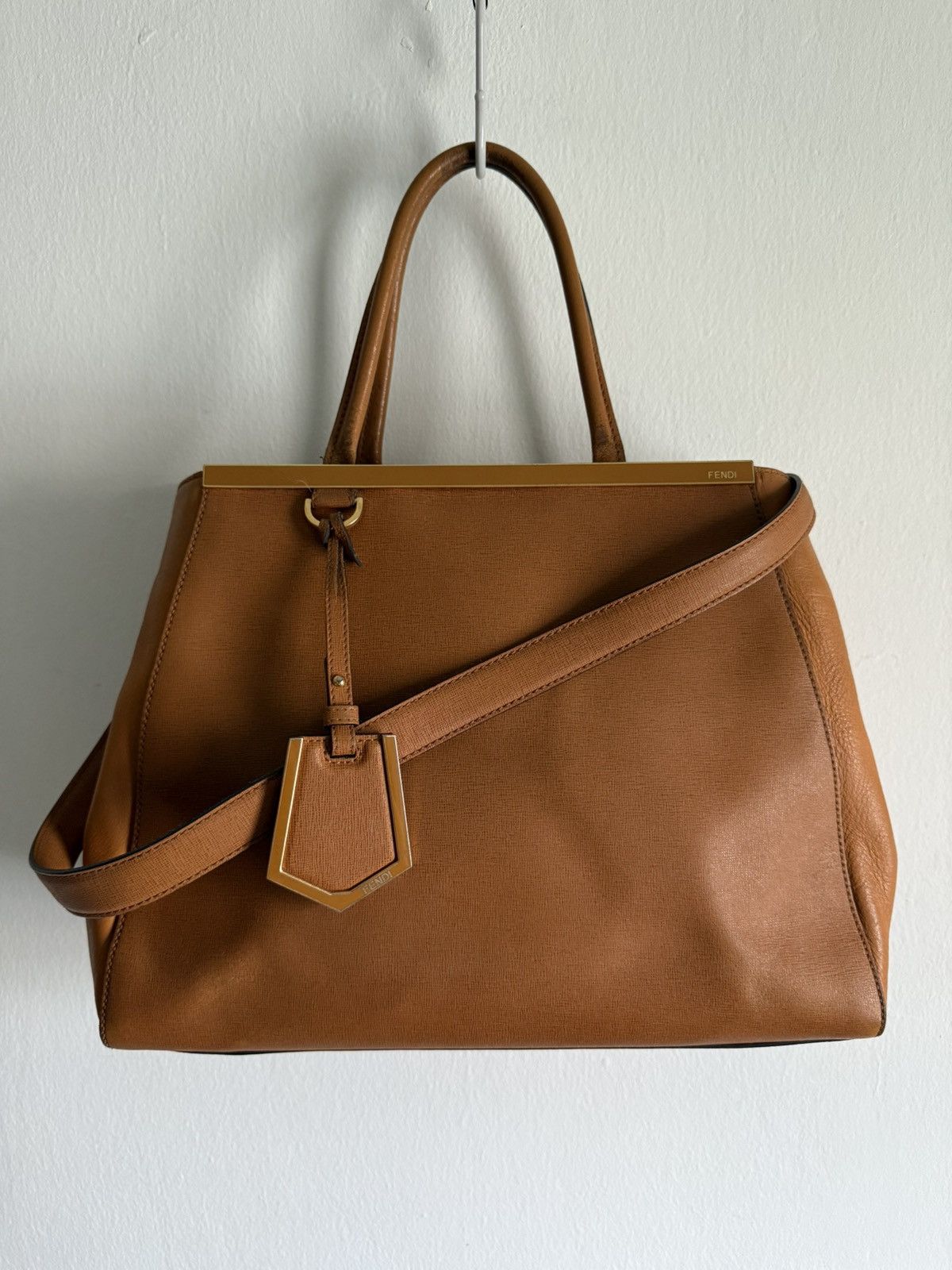 Fendi Fendi tan leather medium 2Jours elite tote bag Size ONE SIZE - 1 Thumbnail