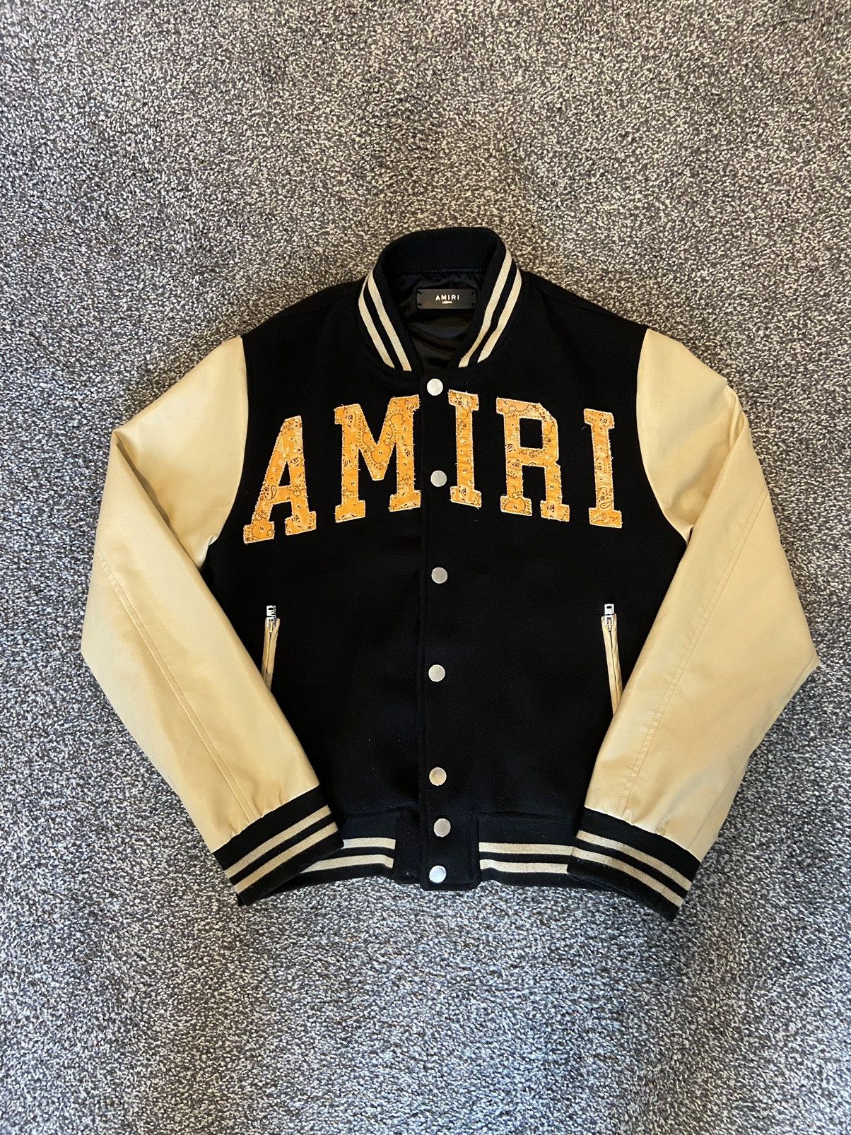 Amiri Amiri Bandana Varsity jacket Grailed