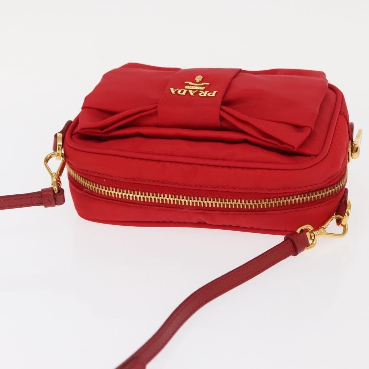 Prada Prada Nylon Shoulder Bag Red Size ONE SIZE - 5 Thumbnail