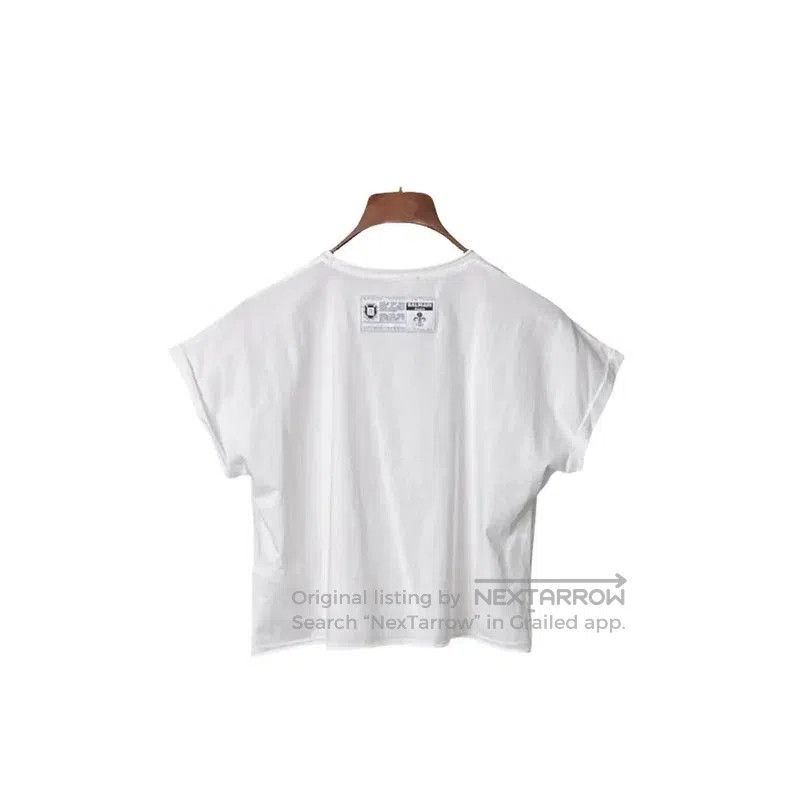 Balmain Balmain White Graphic Short Sleeve Crop T-Shirt . Size L / US 10 / IT 46 - 2 Thumbnail