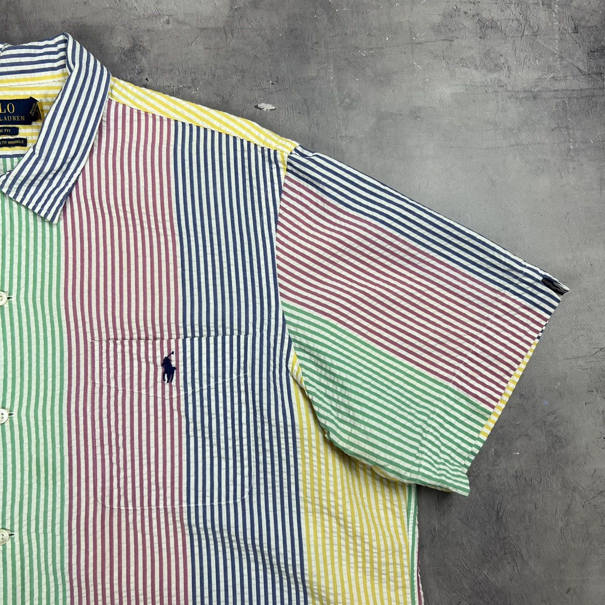 Other Rare! Polo Ralph Lauren Striped Waffle Button Up Old Money Size US XL / EU 56 / 4 - 6 Thumbnail