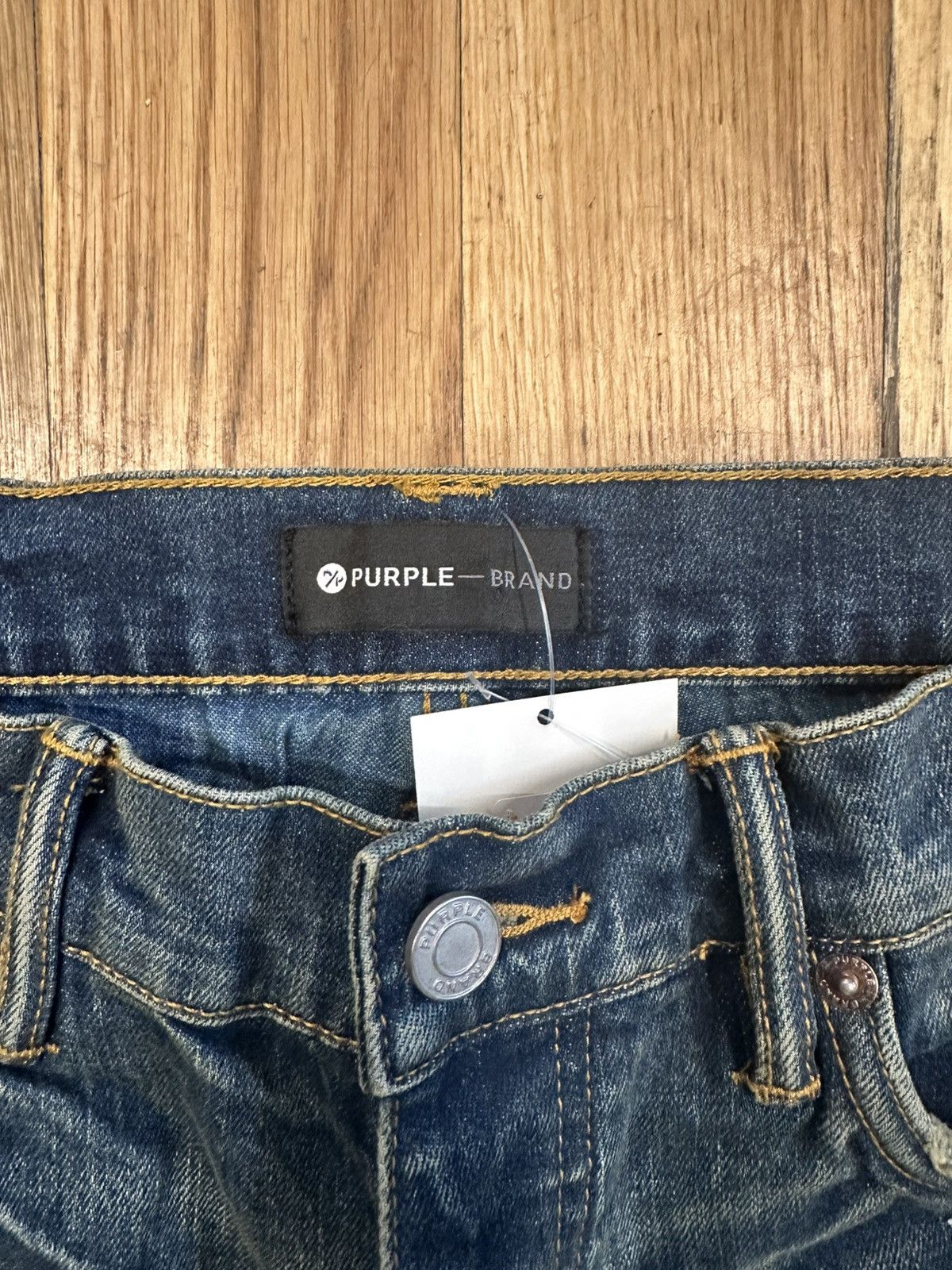 Purple Brand Purple Brand Paint Splatter Dark Blue Denim Jeans Size 31 Size US 31 - 3 Thumbnail