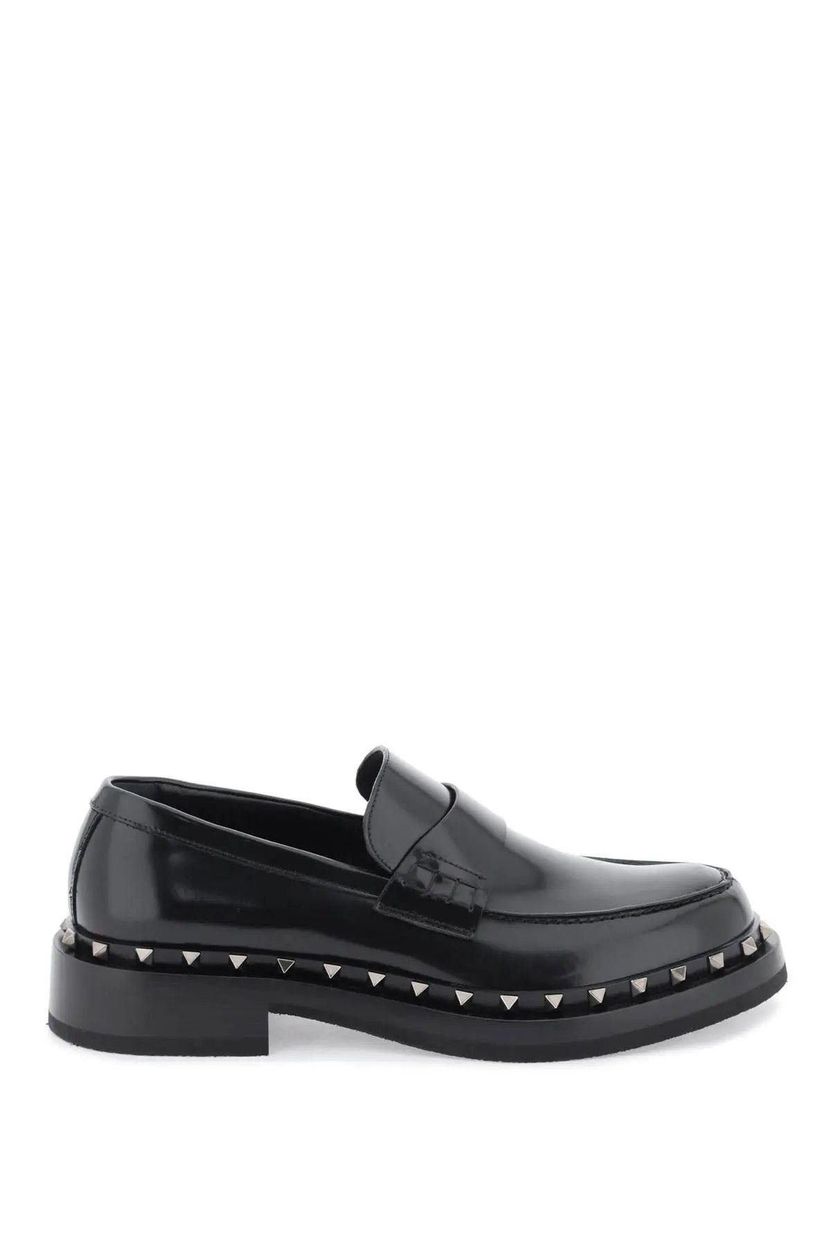 image of Valentino Garavani O1S22I1N0124 Rockstud M-Way Mocassins In Black Shoes, Men's (Size 9)