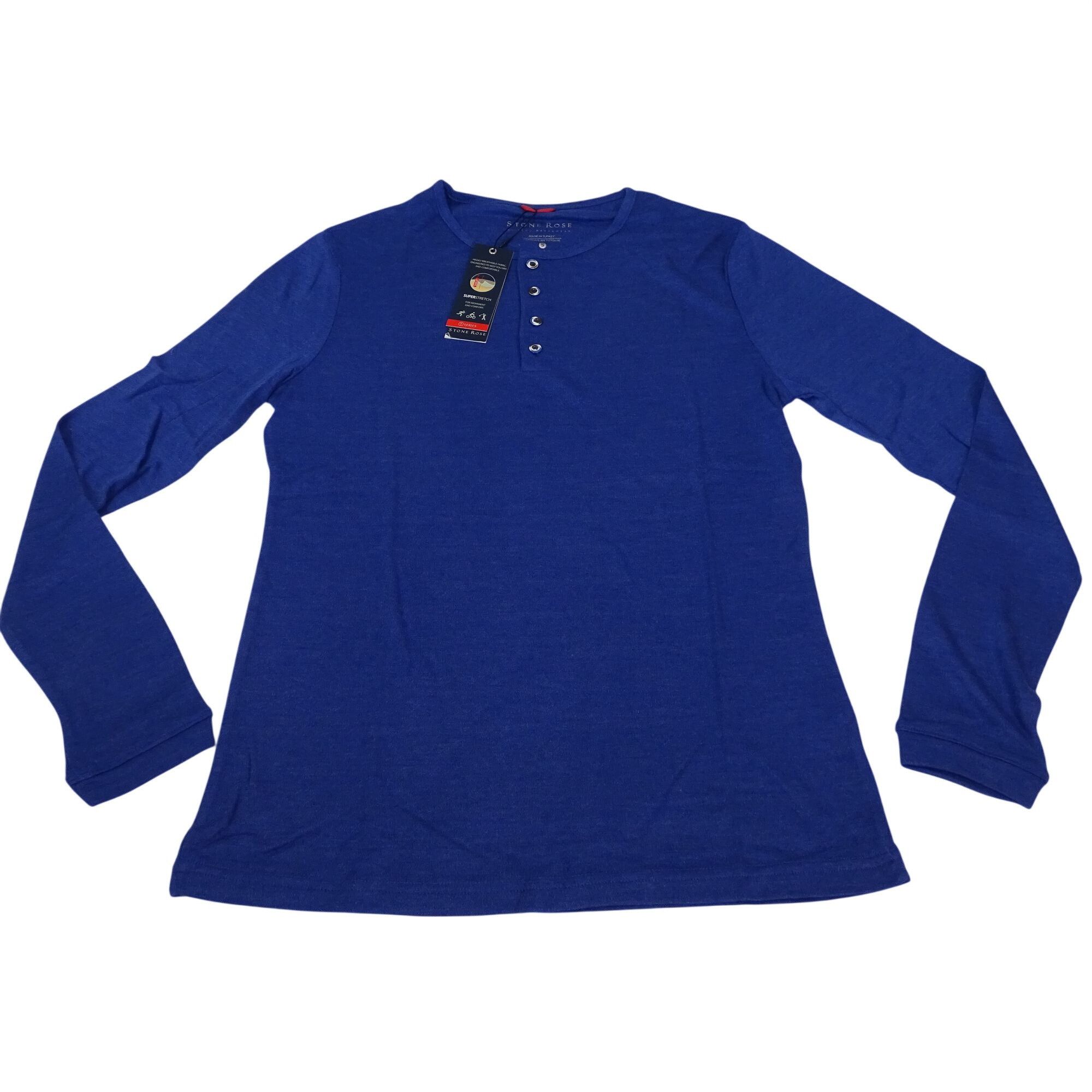 Stone Rose Stone Rose Men Blue Long Sleeve Henley Shirt T-shirt Size S Size US S / EU 44-46 / 1 - 2 Thumbnail