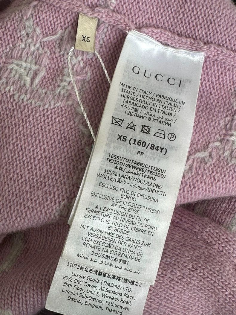 Gucci Gucci Pink logo full printed wool round neck short sleeves Size XS / US 0-2 / IT 36-38 - 3 Thumbnail