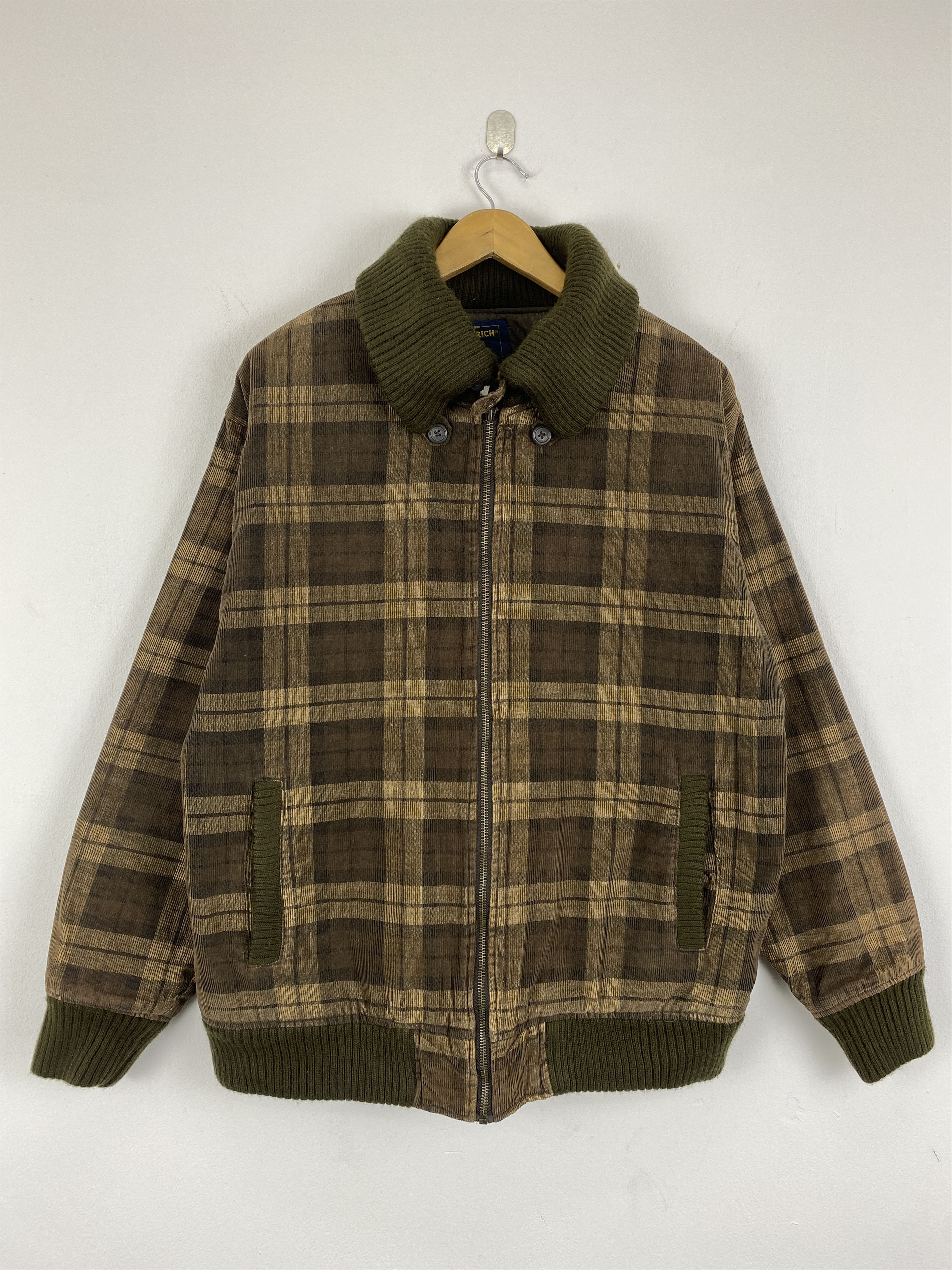 Vintage × Woolrich Woolen Mills Vintage Woolrich Checkered Bomber Style Zipper Jacket Size US L / EU 52-54 / 3 - 1 Thumbnail