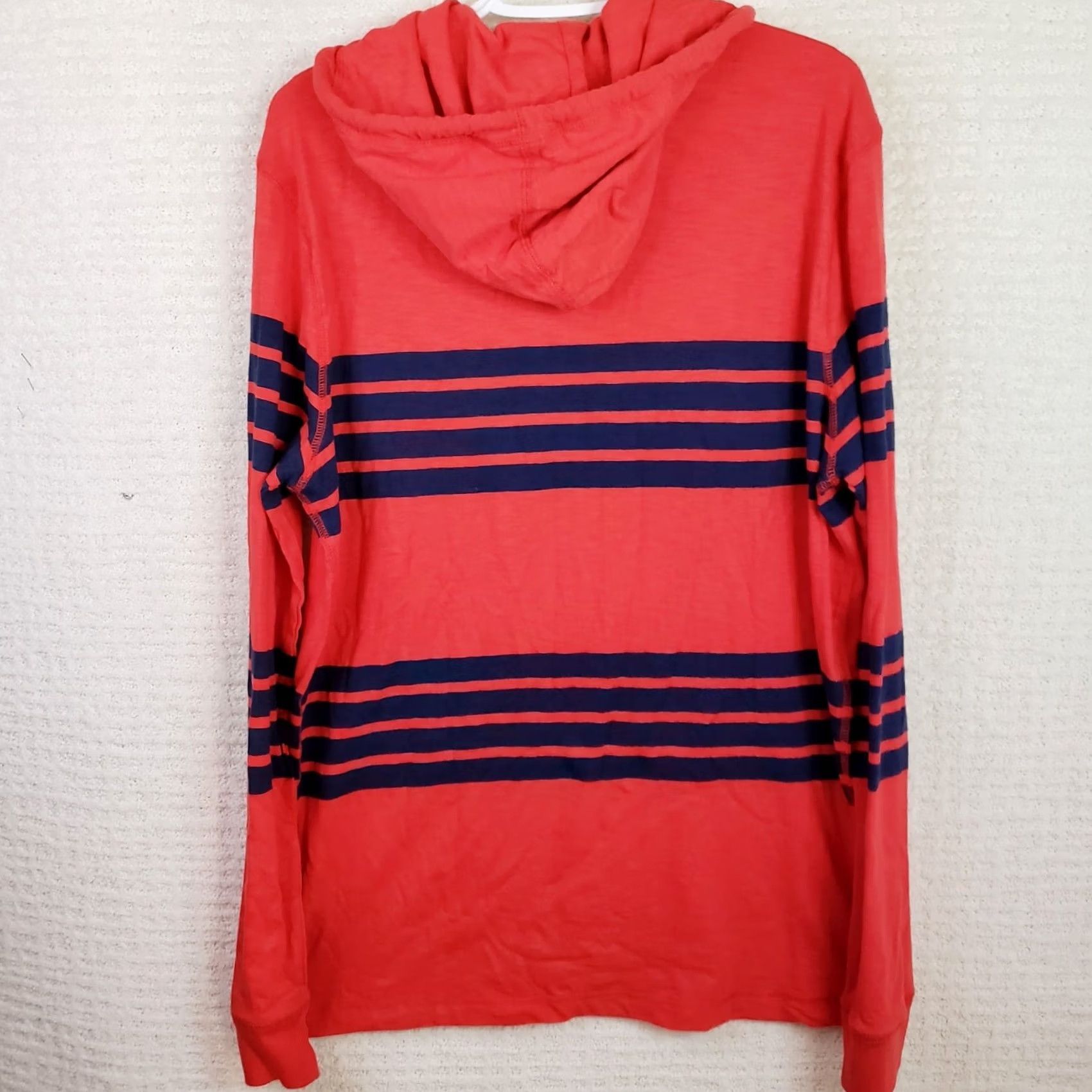 Vintage Areopostale Hoodie Striped Red Blue Lightweight Logo Pullover Hooded Mens Size L NWT Size US L / EU 52-54 / 3 - 4 Thumbnail