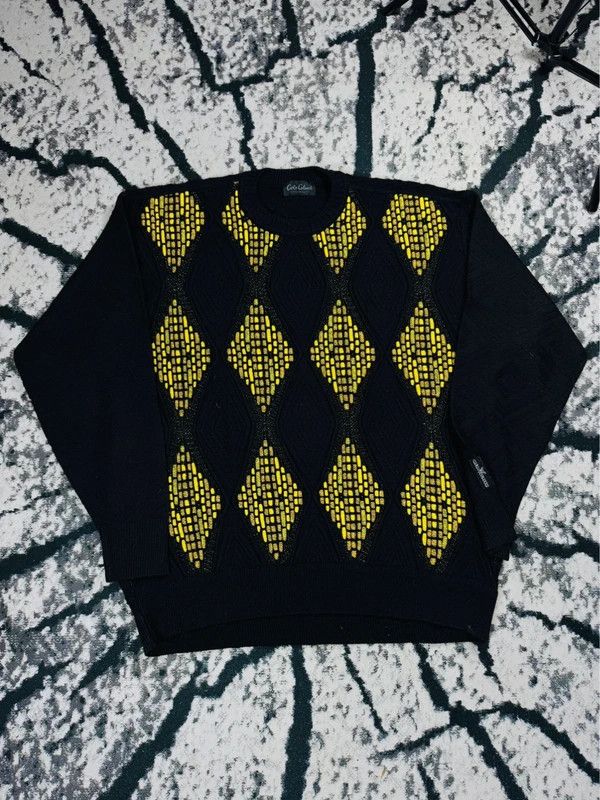 Carlo Colucci Vintage Carlo Colucci sweater black yellow XXL Size US XXL / EU 58 / 5 - 1 Thumbnail