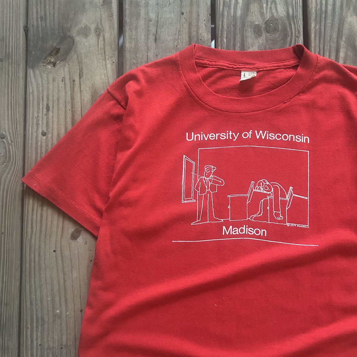 Vintage Vintage 70s University of Wisconsin T-Shirt Size US L / EU 52-54 / 3 - 2 Thumbnail