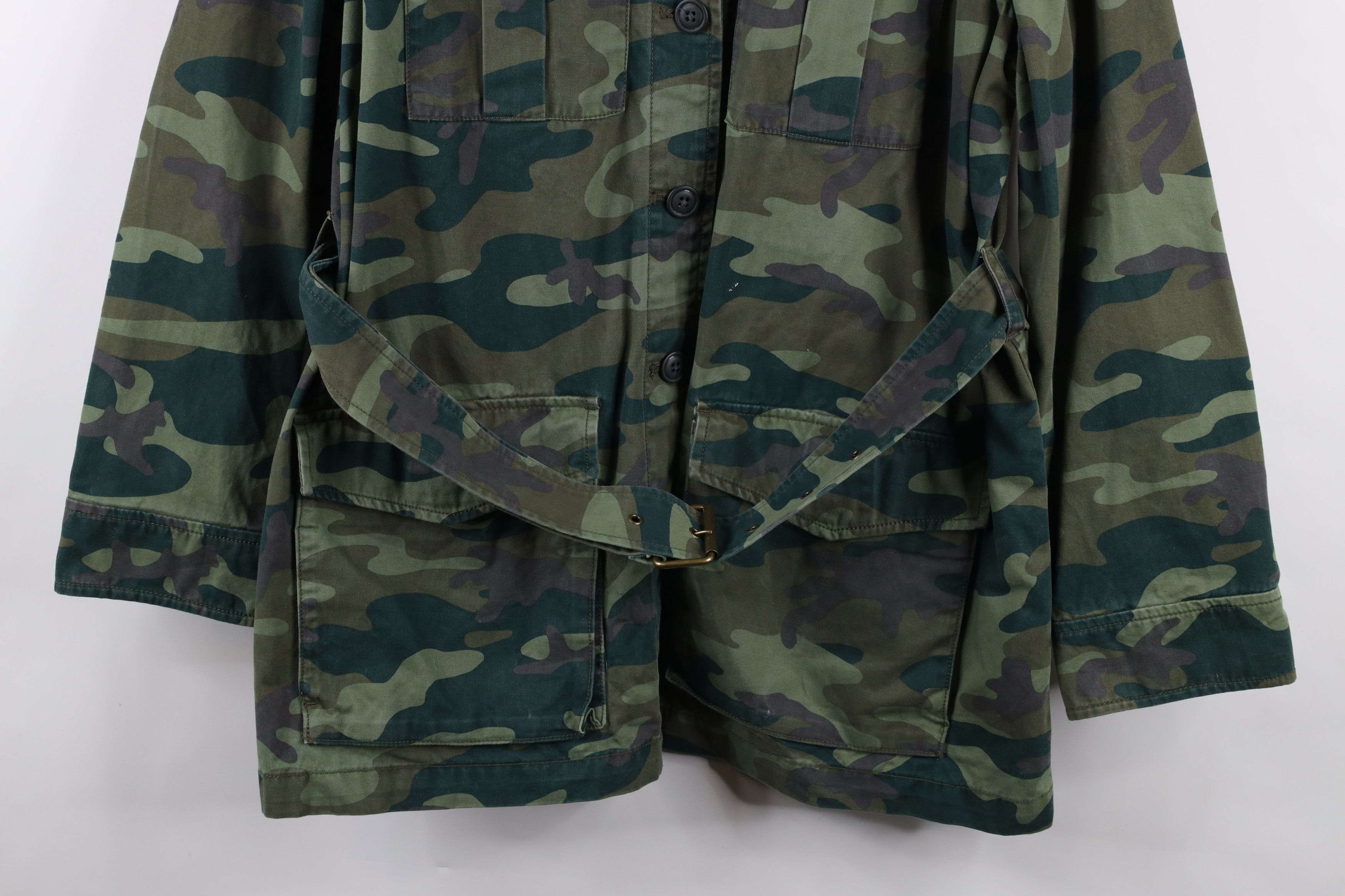 Gap × Vintage Vintage Y2K Gap Belted Camouflage Military Field Jacket Coat Size XL / US 12-14 / IT 48-50 - 3 Thumbnail