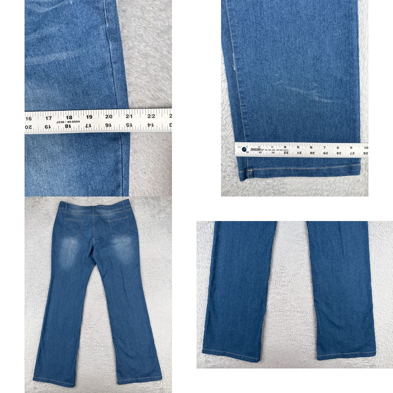 Vintage Jeans Women 14 Blue Denim Bootcut High Rise 34x32 Cotton Cotton Blend Light Wash 5-Pocket Design Womens Size 36" / US 14 / IT 50 - 9 Thumbnail