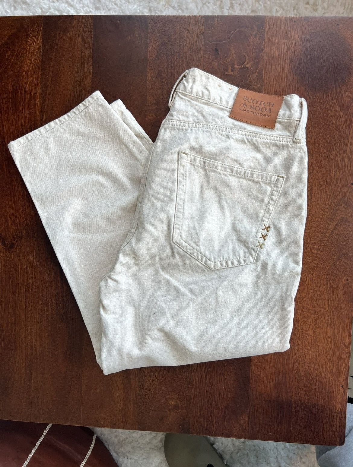 Scotch & Soda Scotch and Soda Wide Leg Cream Denim Size US 31 - 1 Thumbnail