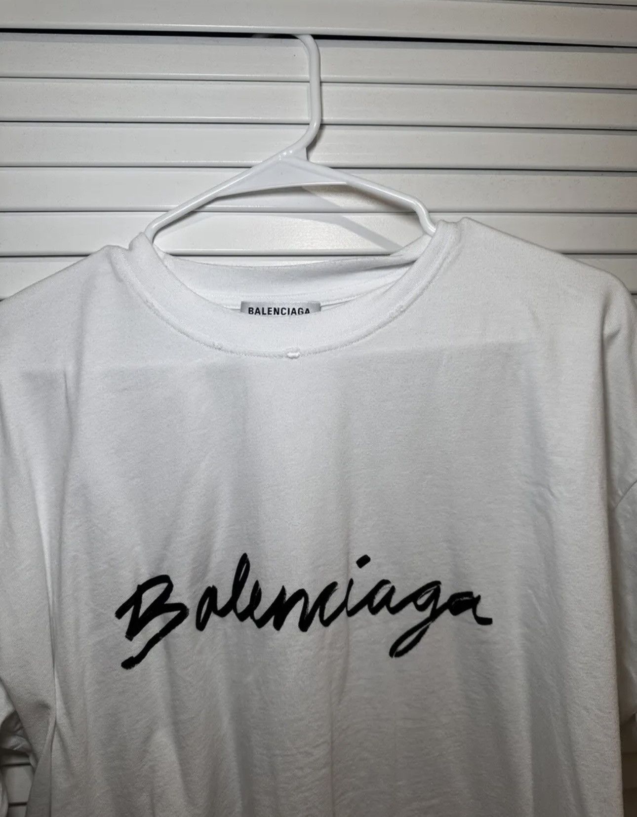 Balenciaga Balenciaga Scribble Logo White T-Shirt Size L Size US L / EU 52-54 / 3 - 2 Thumbnail