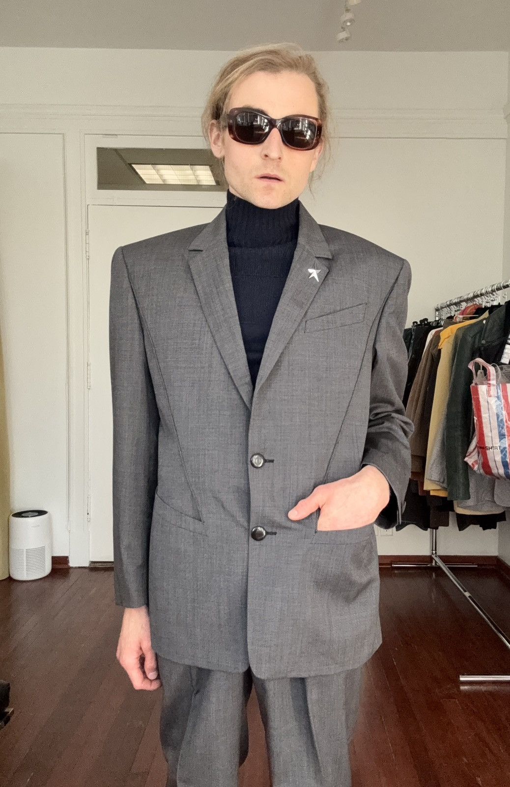 Thierry Mugler MUGLER Archive 1980’s Museum Held Signature Big Suit Set Size 48S - 13 Thumbnail