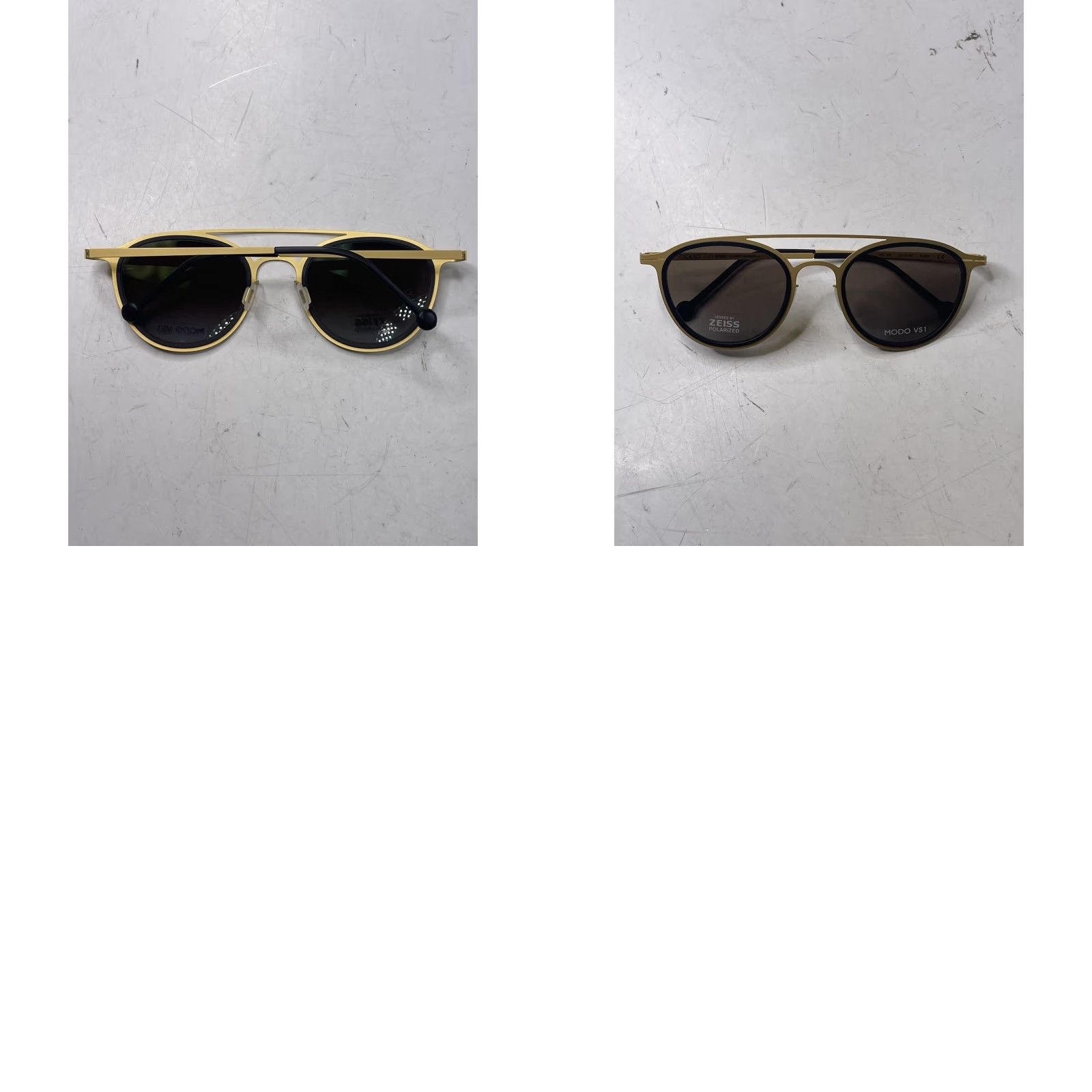 Vintage VINTAGE Modo Polarized Men's Sunglasses Trotter Aviator Titanium Gold 50-22-140 Zeiss Black Green UV 100% Japan Mens Size ONE SIZE - 8 Thumbnail