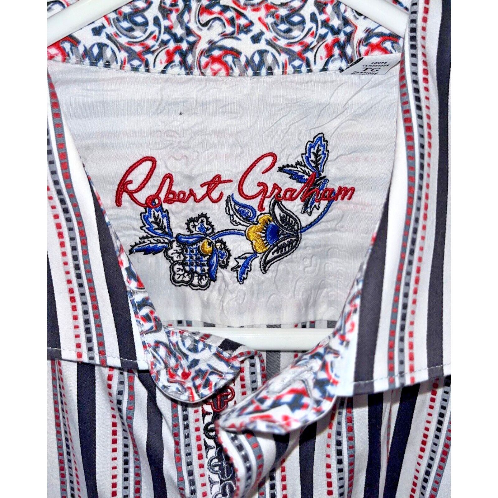 Robert Graham Robert Graham Flip Cuff Striped Button Down Shirt Sz XL NWOT Size US XL / EU 56 / 4 - 6 Thumbnail