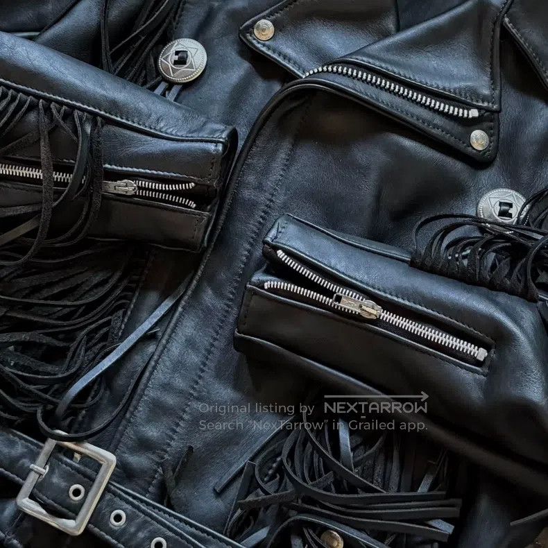 Schott Schott Retro heavy fringed motorcycle leather jacket Size US L / EU 52-54 / 3 - 4 Thumbnail