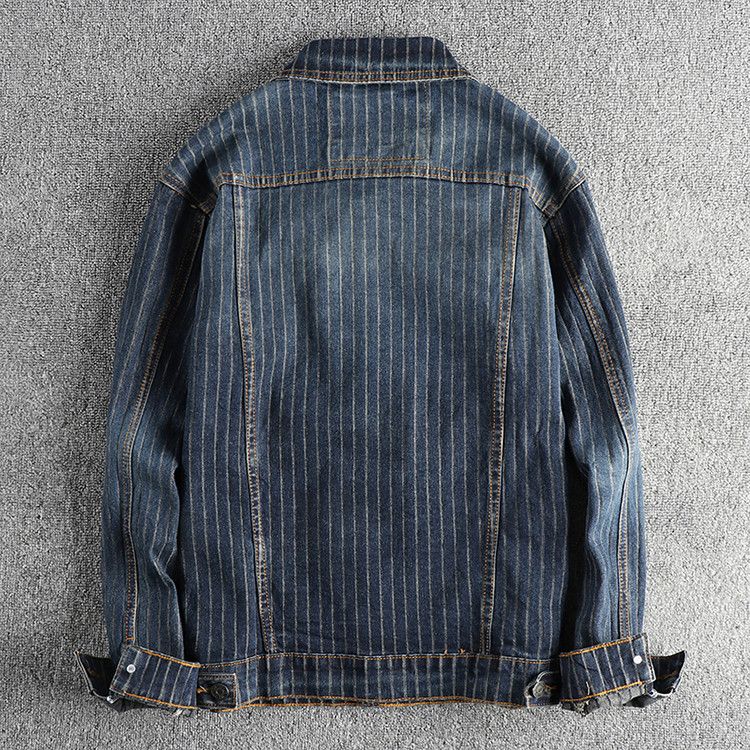 Japanese Brand × Other American Classic Striped Old Vintage Washed Denim Jacket Size US L / EU 52-54 / 3 - 2 Thumbnail